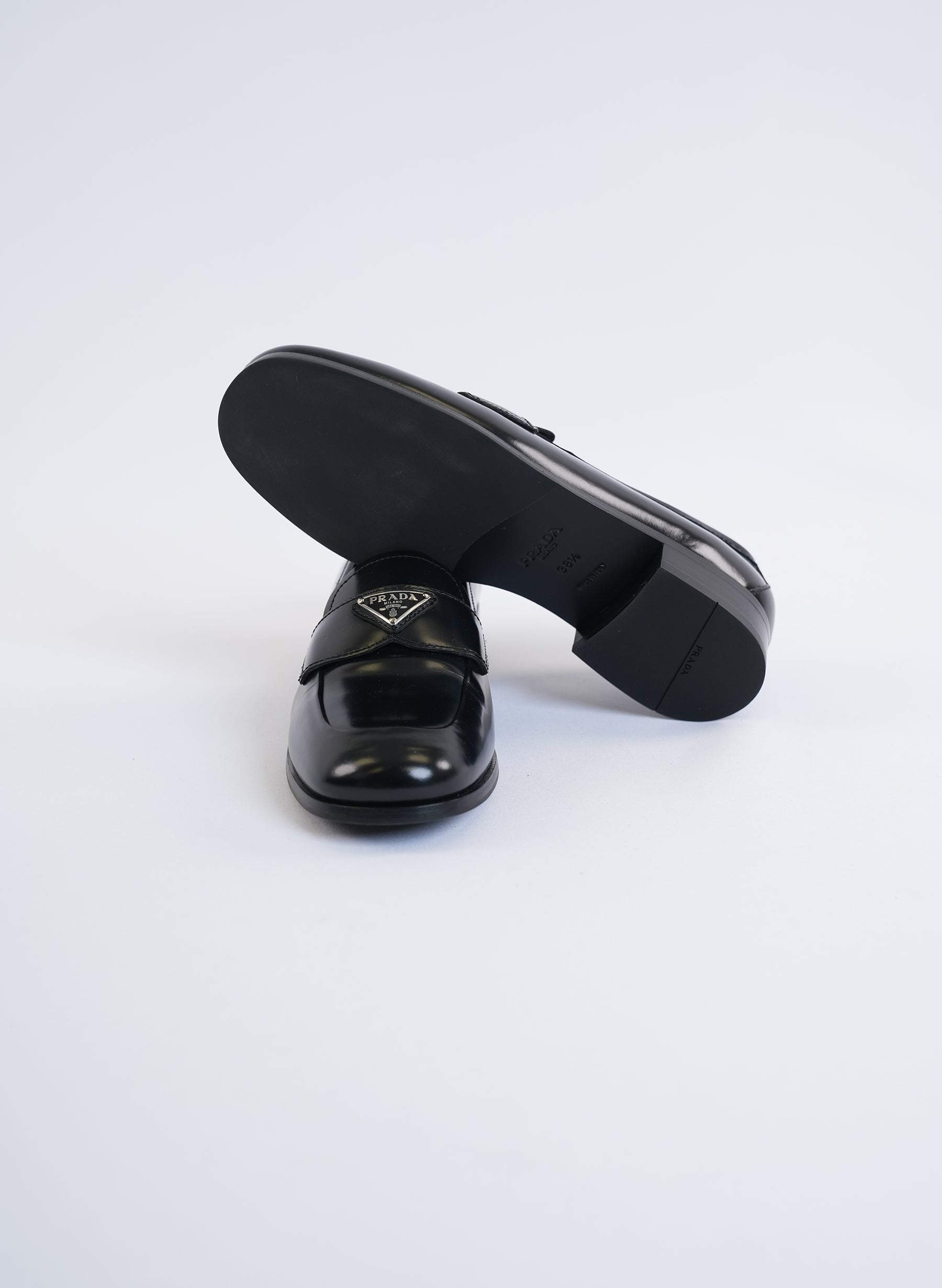 Prada Black Patent Leather Loafers