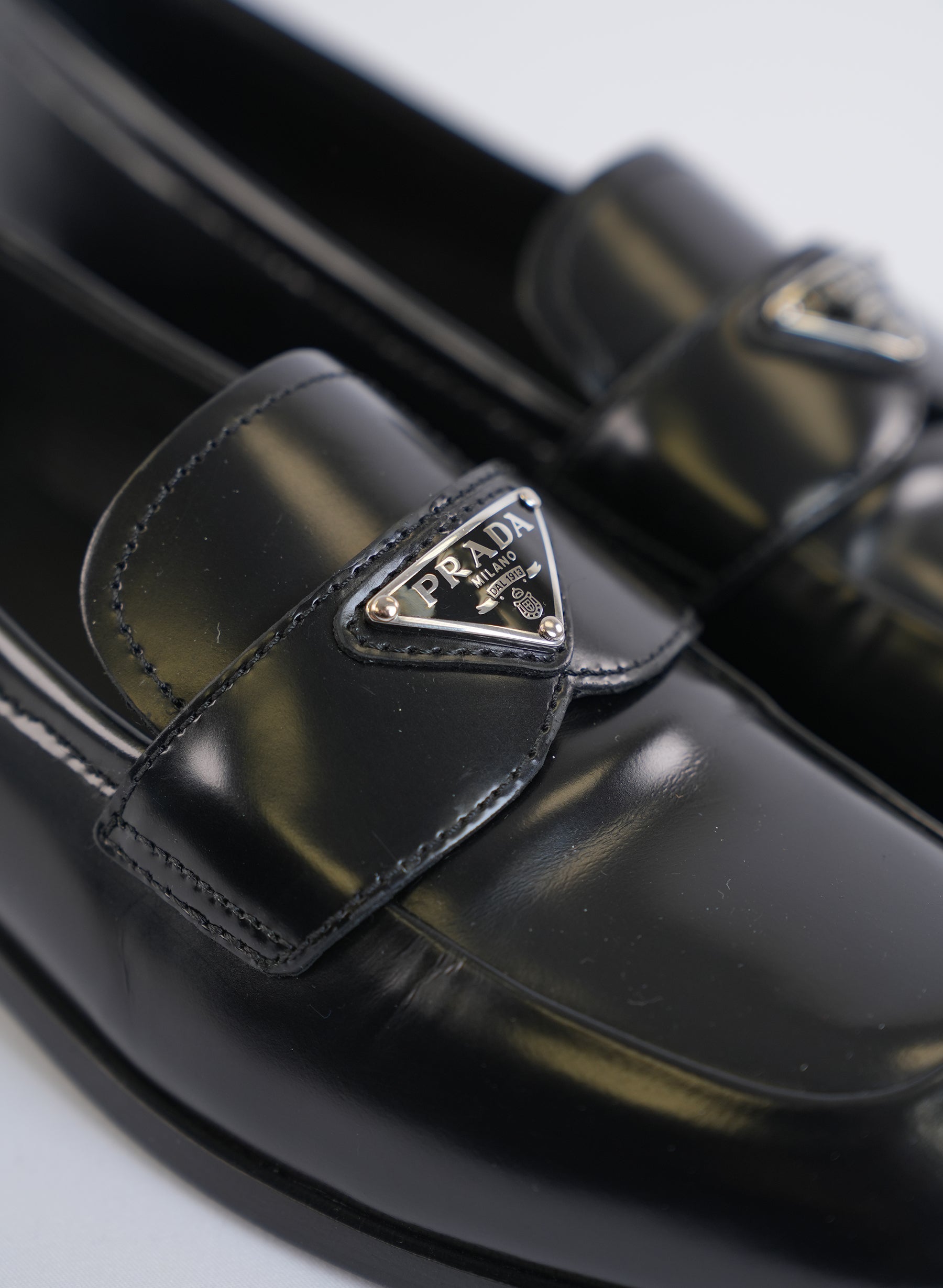 Prada Black Patent Leather Loafers