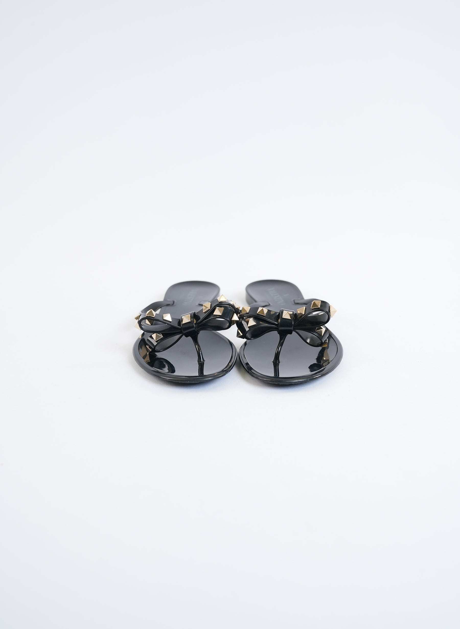 Valentino Rockstud Black Jelly Flip Flops