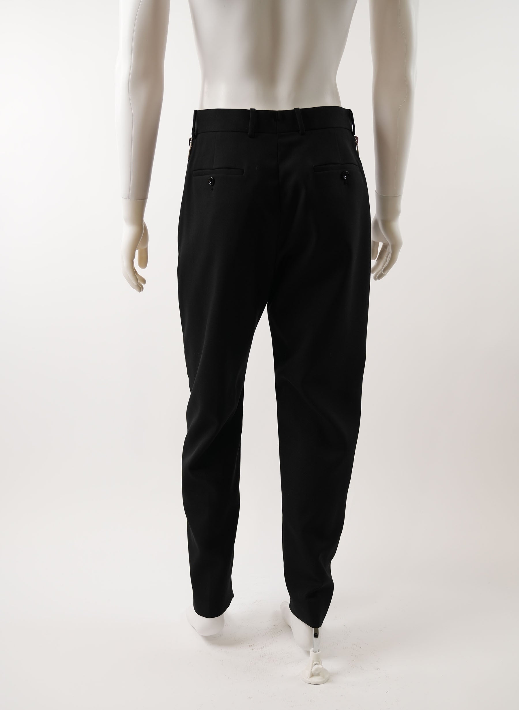 Alexander McQueen Decorative Zip-Detail Wool Tailored Trousers