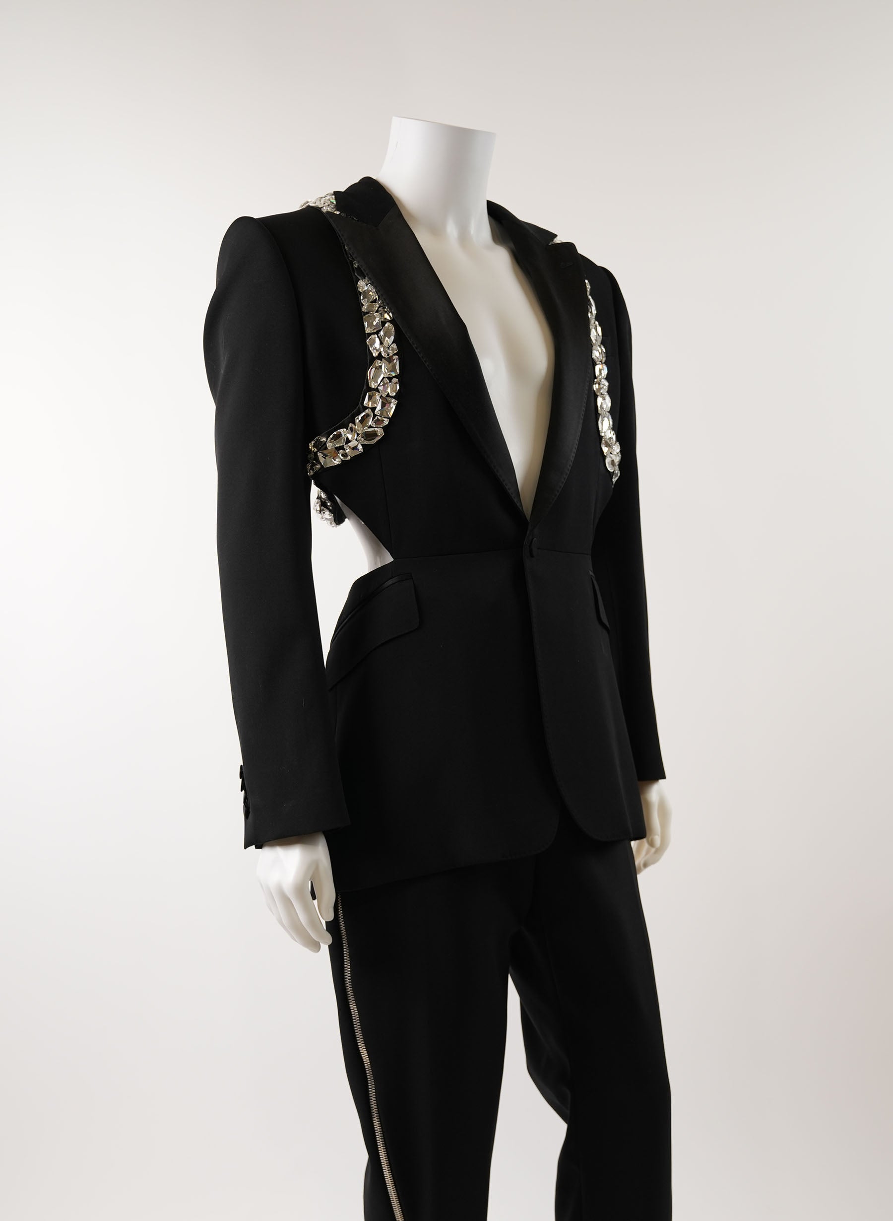 Alexander McQueen Cutout Blazer Jacket w/ Crystal Harness