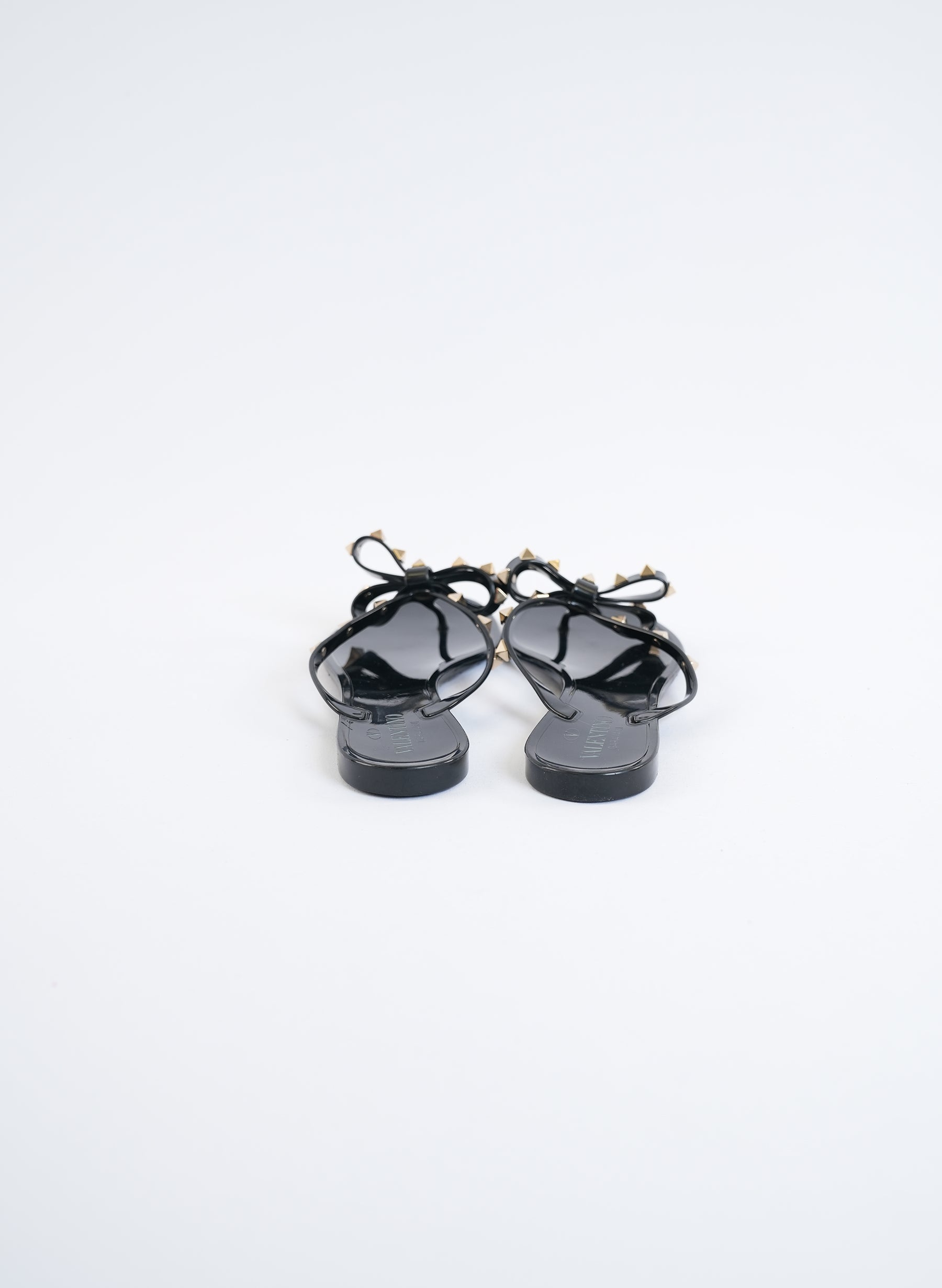 Valentino Rockstud Black Jelly Flip Flops