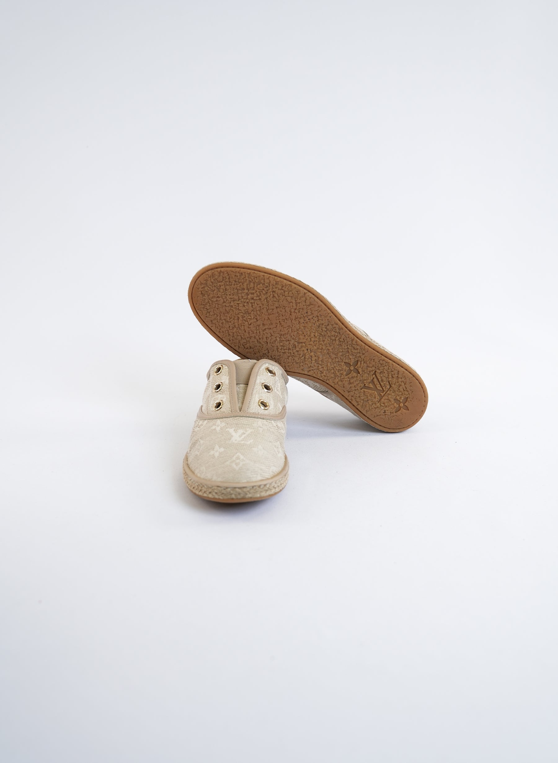 Louis Vuitton Beige Monogram Canvas Espadrille