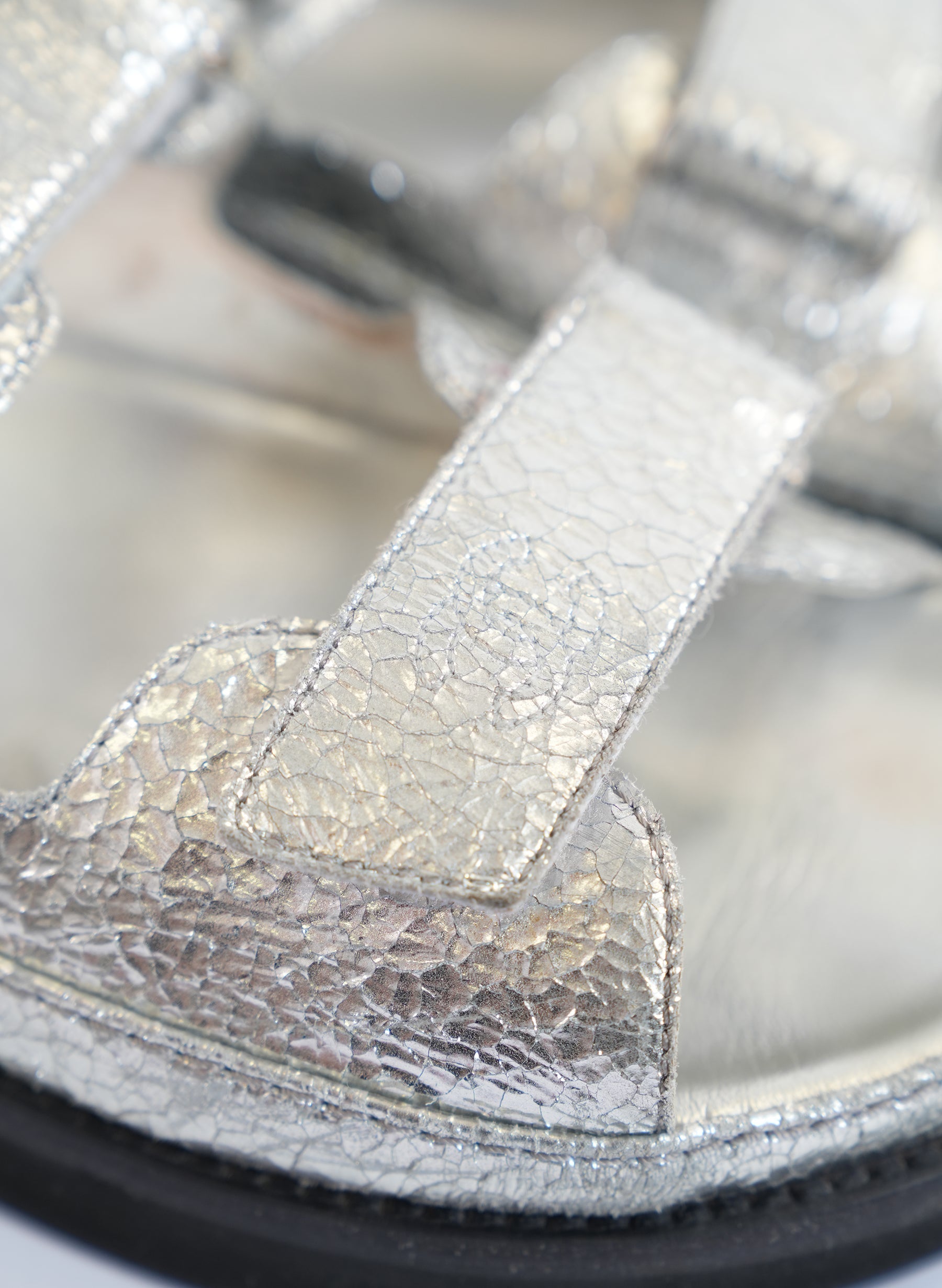 Chanel Metallic Silver CC Dad Sandal