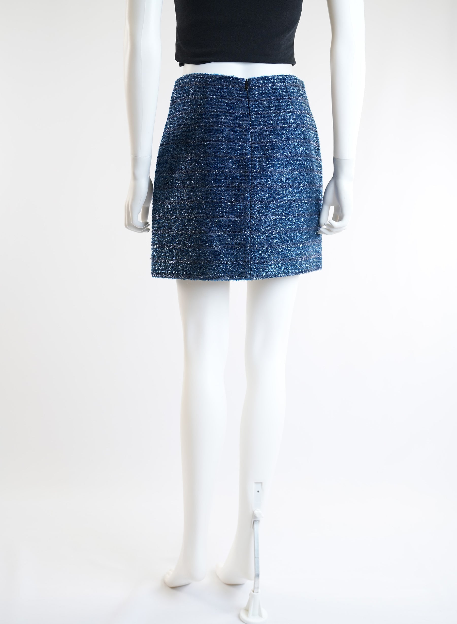 Victoria Beckham Blue Metallic Skirt