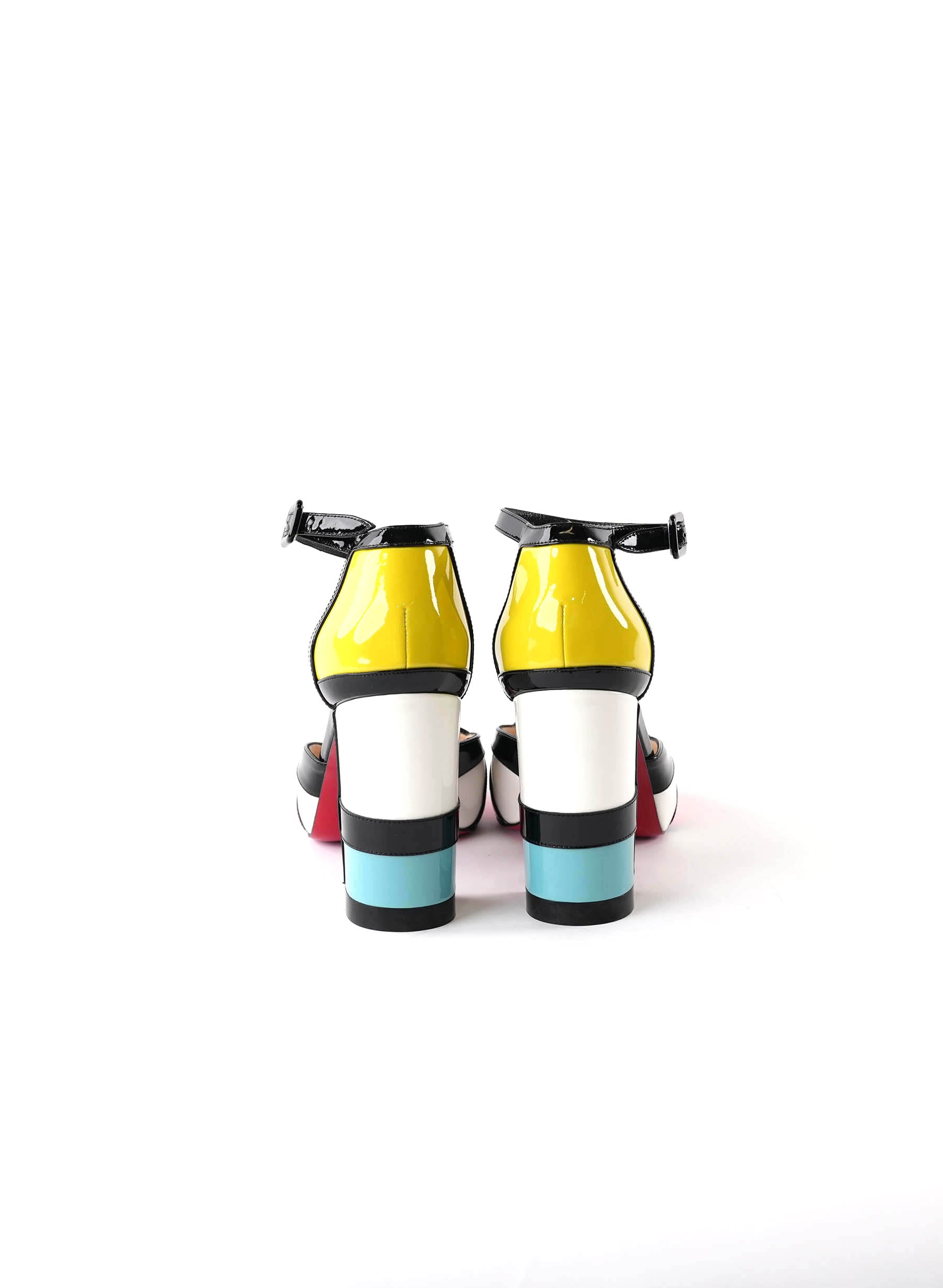 Christian Louboutin Mondiri Colorblock Patent Leather Sandals