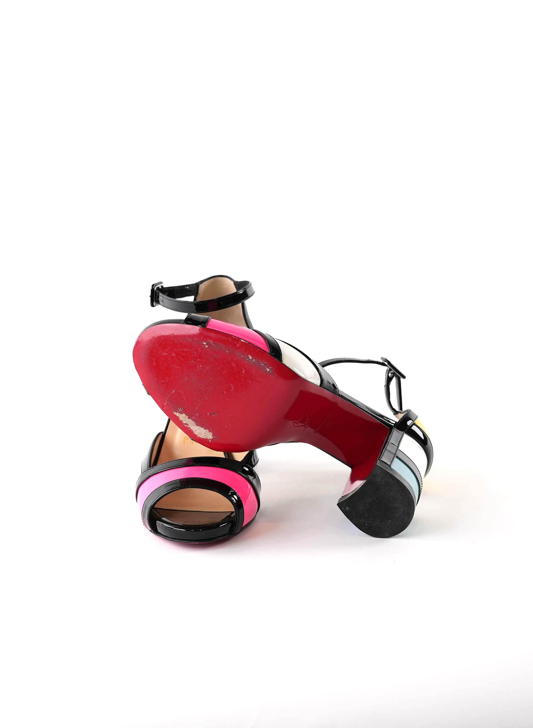 Christian Louboutin Mondiri Colorblock Patent Leather Sandals