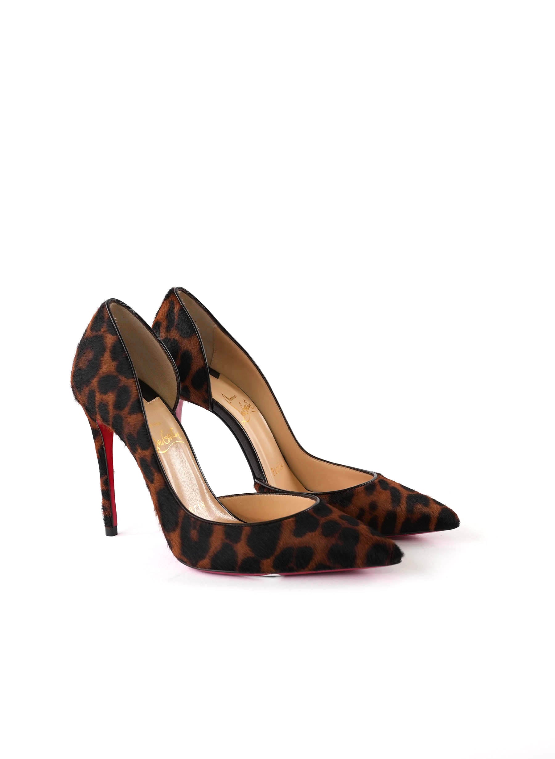 Christian Louboutin Pony Hair Dark Leopard Iriza 100 Pumps