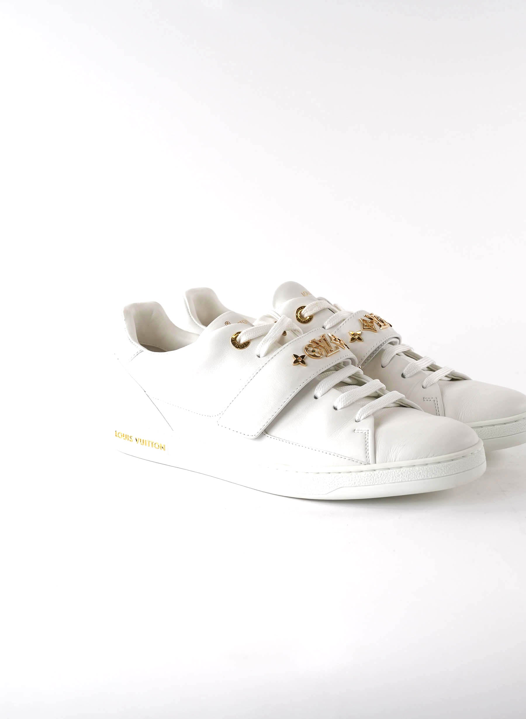 Louis Vuitton Calfskin Front Row Sneakers White 40