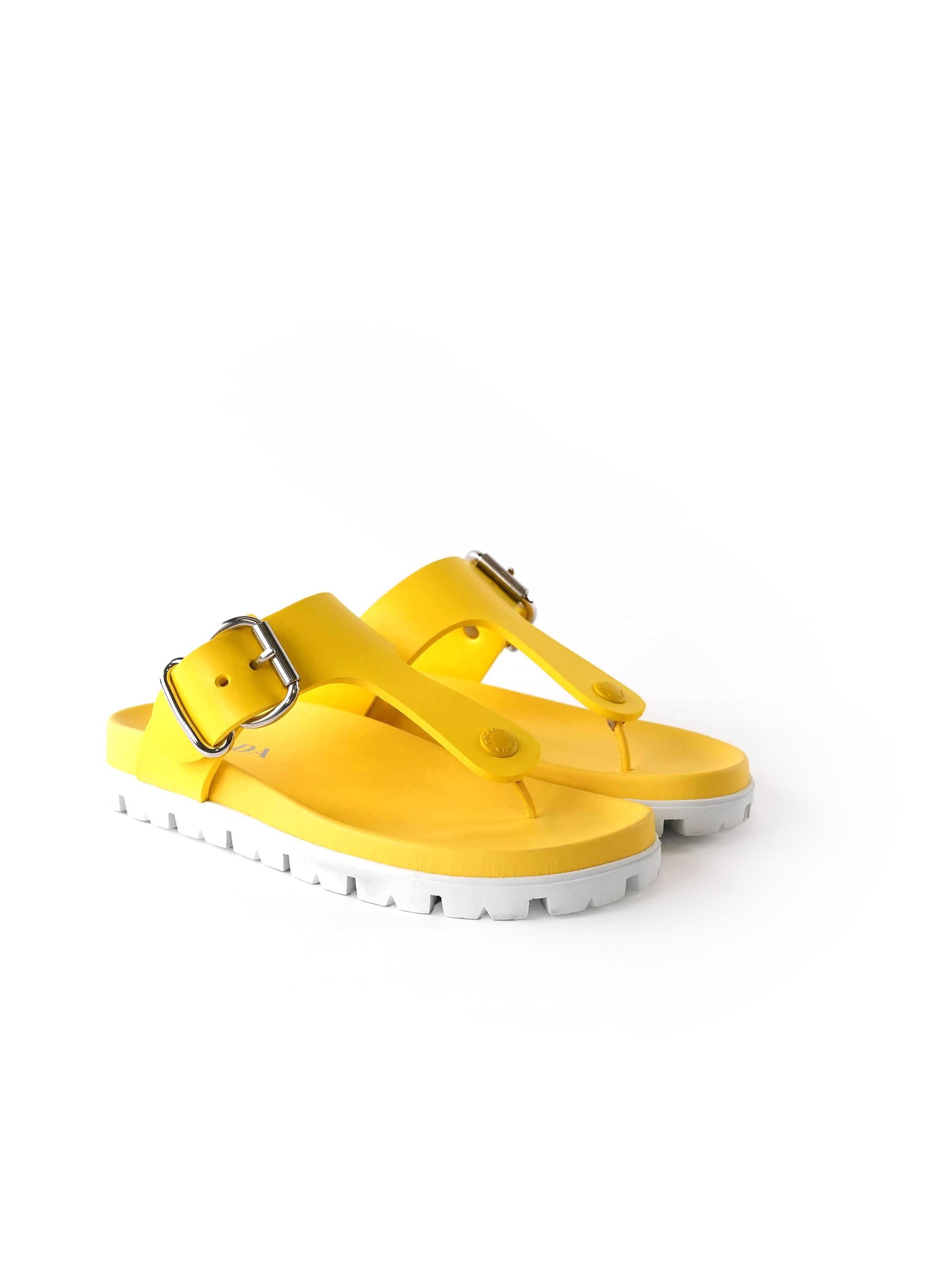 Prada EVA Rubber Buckled Lug Sole 20mm Thong Sandals