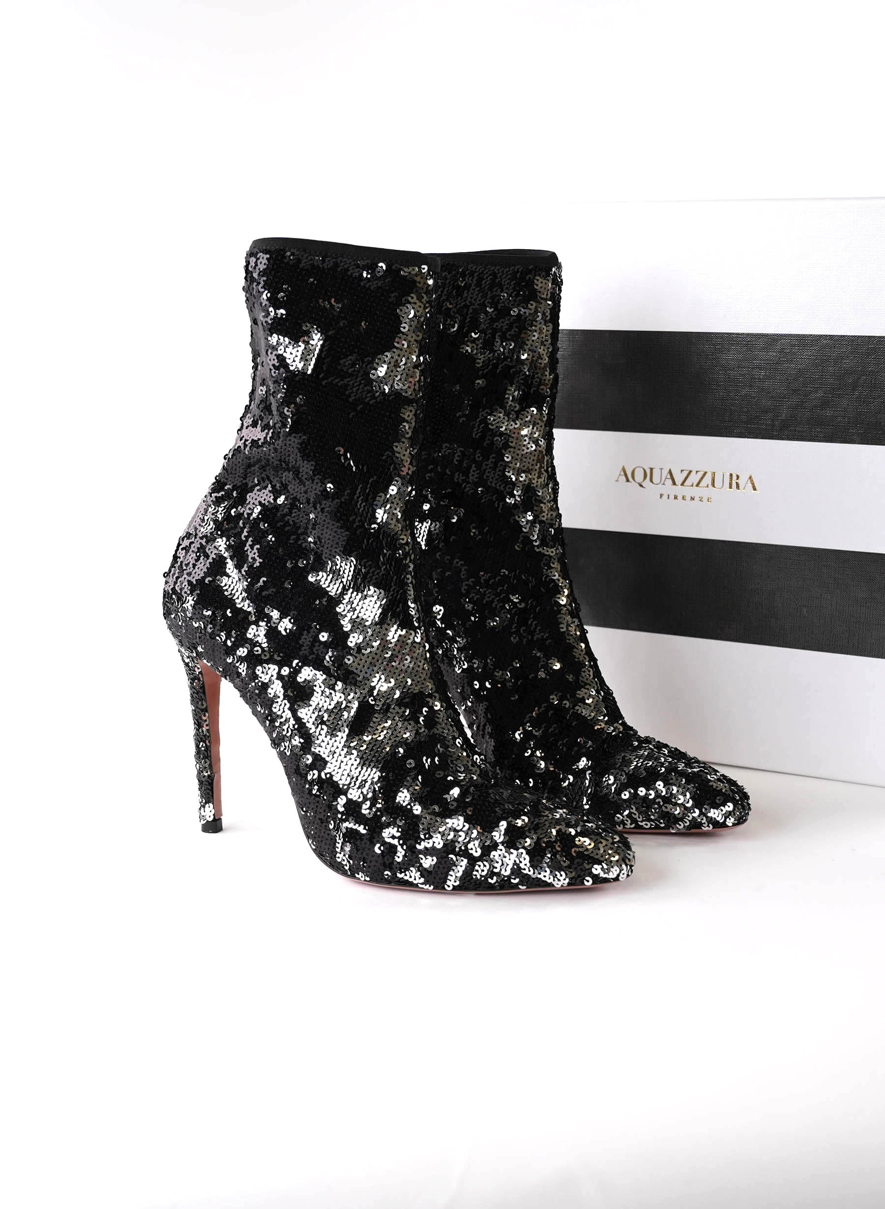 Aquazzura Sequin Embellishments Sock Boots