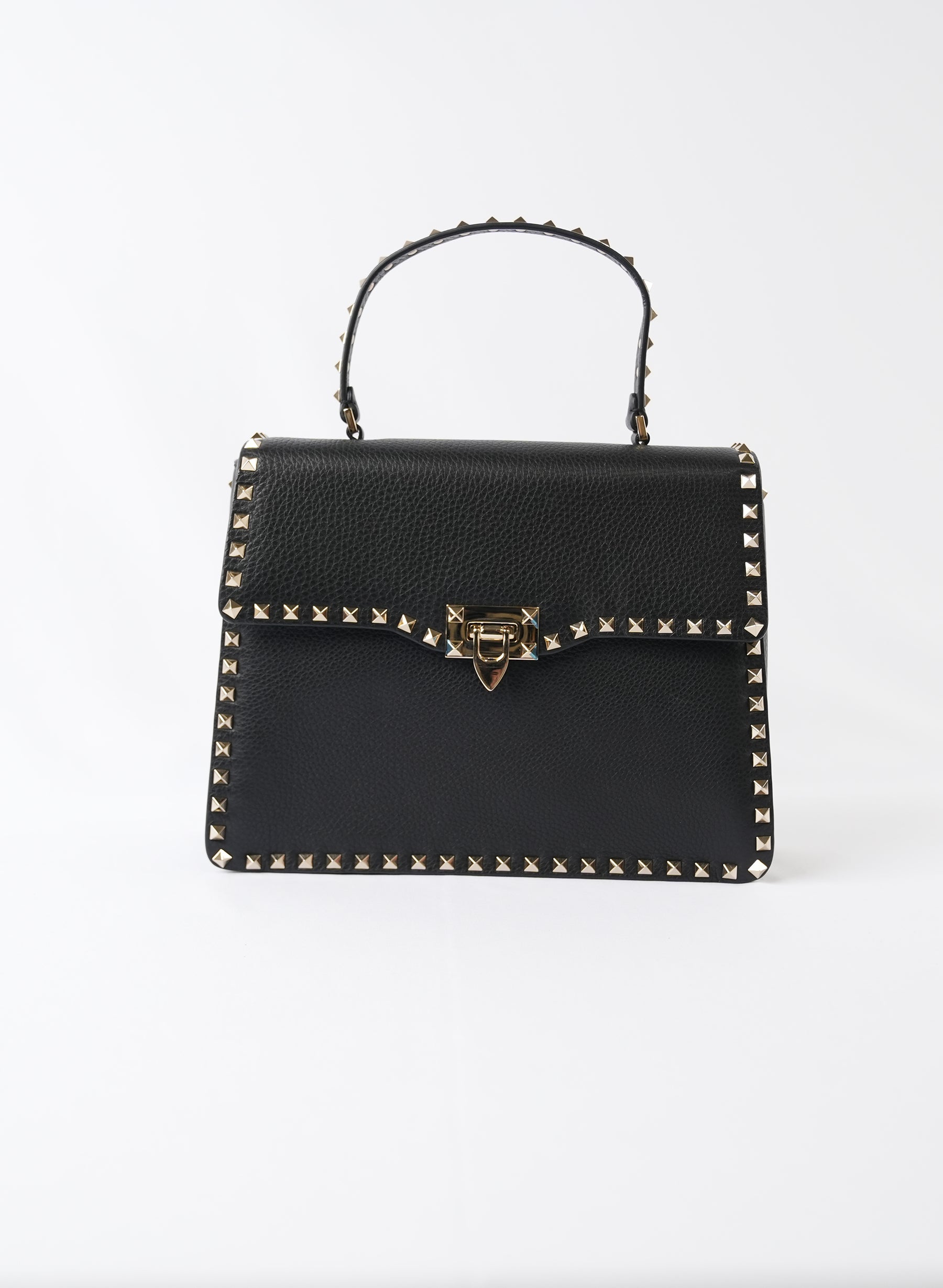 Valentino Ruckstud Leather Handle Bag