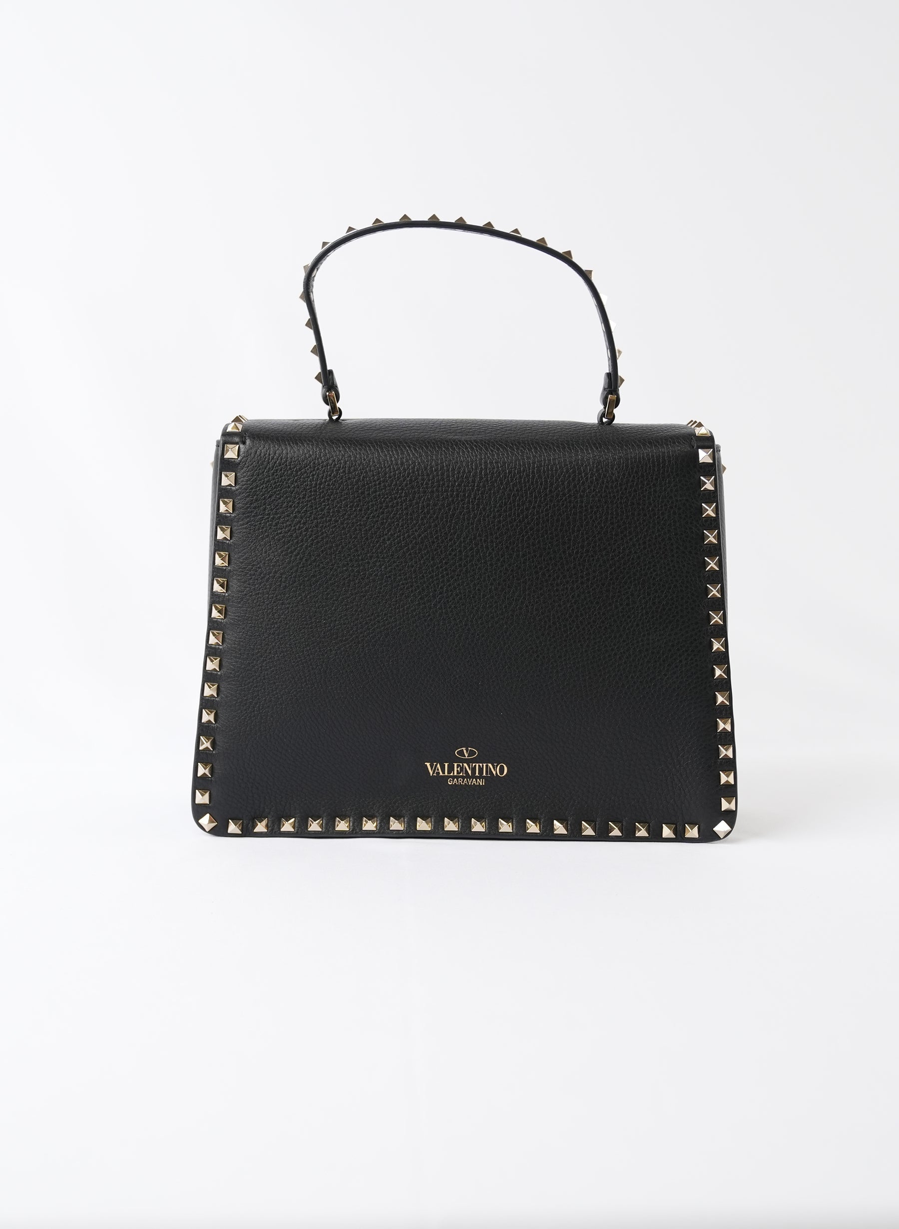 Valentino Ruckstud Leather Handle Bag