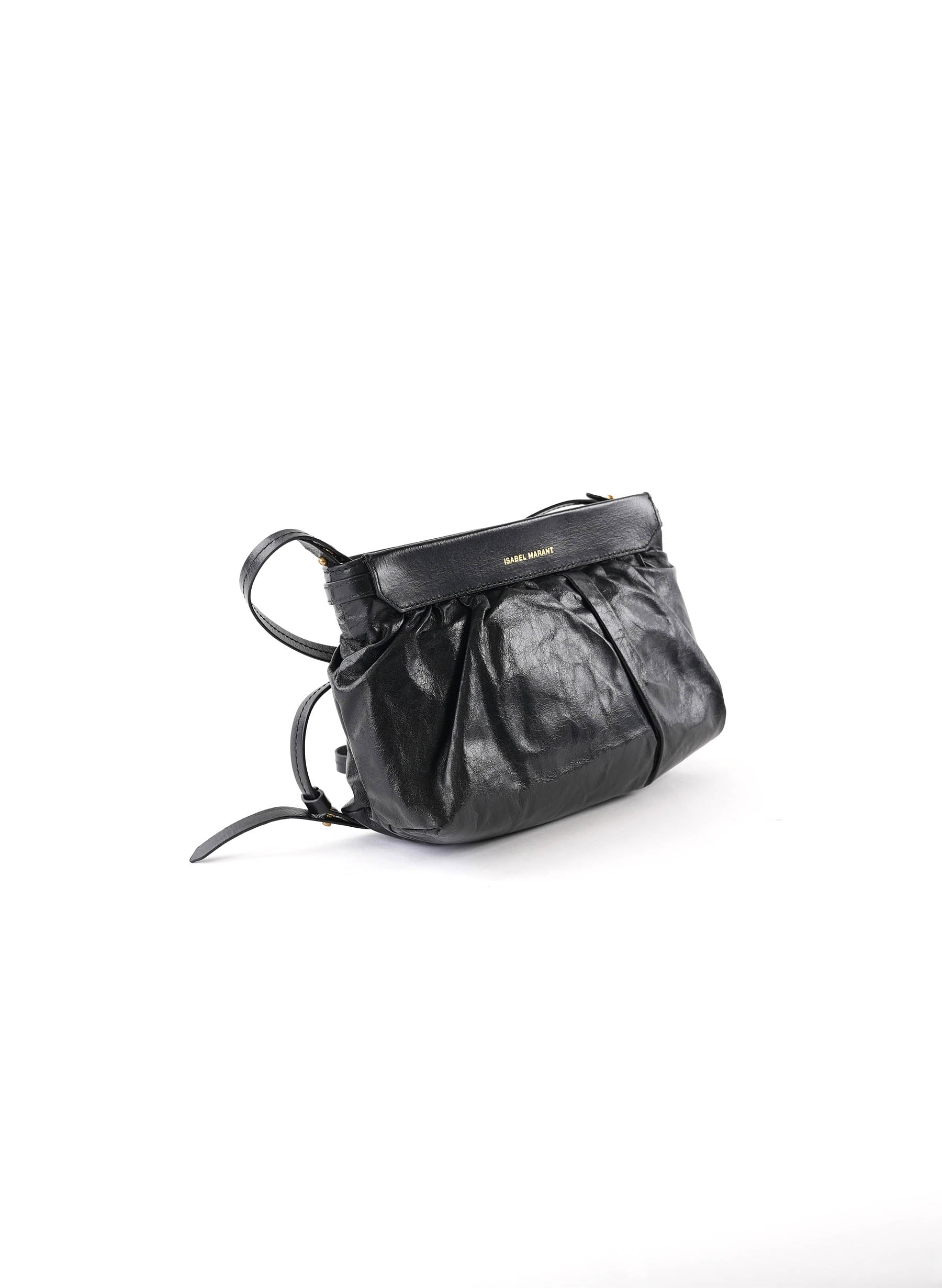 Isabel Marant Luzes Ruched Leather & Nylon Crossbody Bag