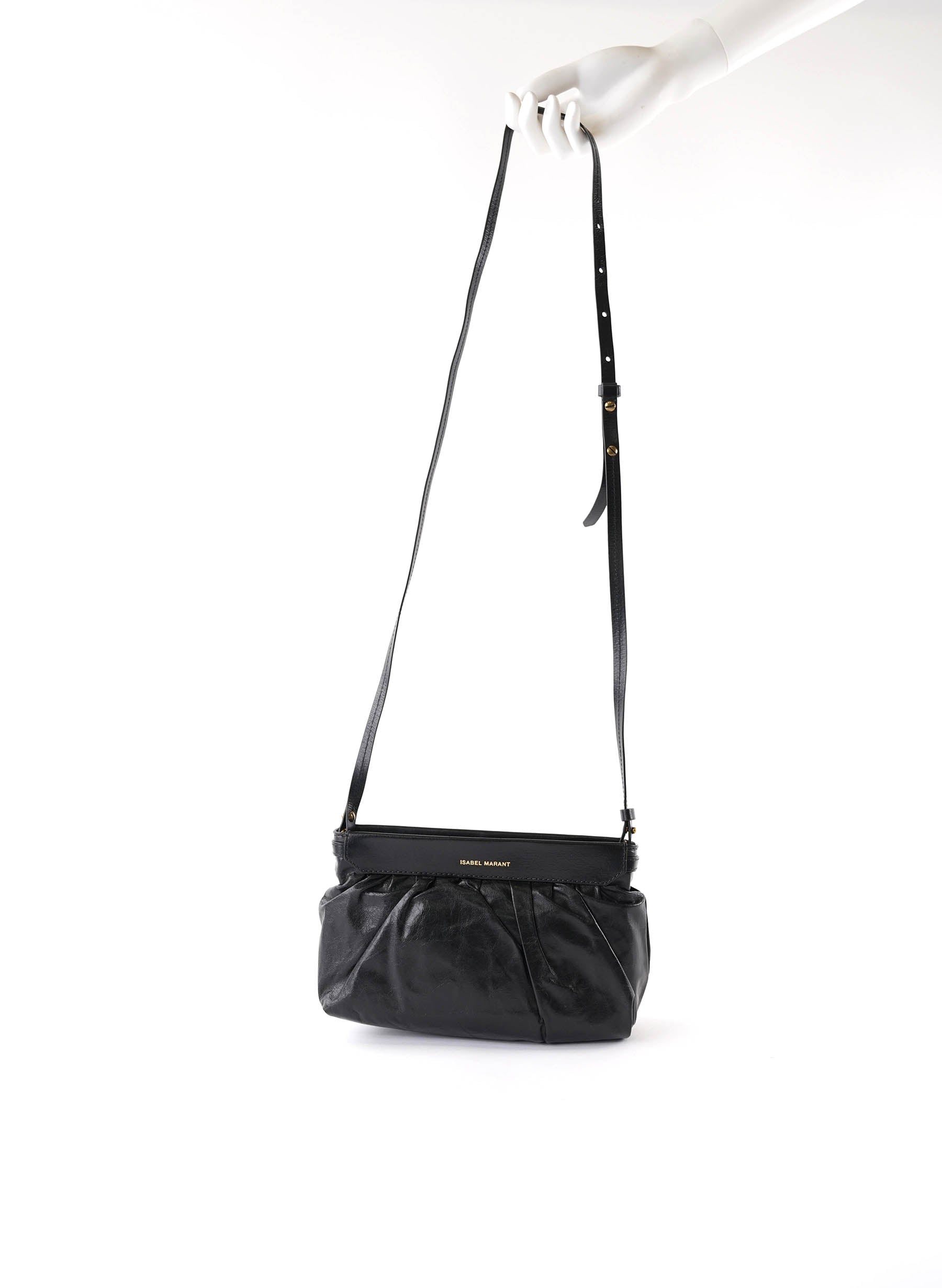 Isabel Marant Luzes Ruched Leather & Nylon Crossbody Bag