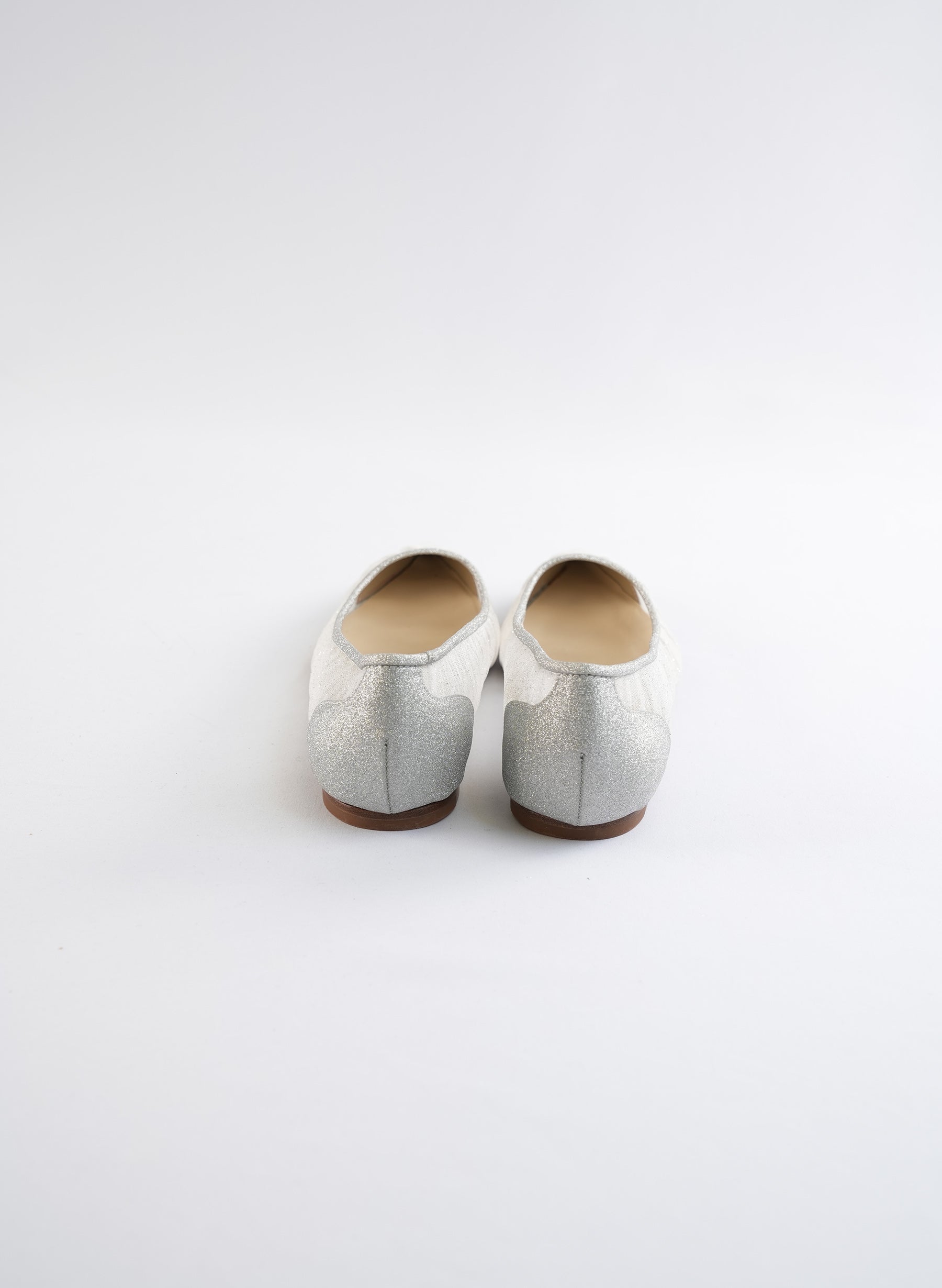 Jimmy Choo Silver Ballet Flats