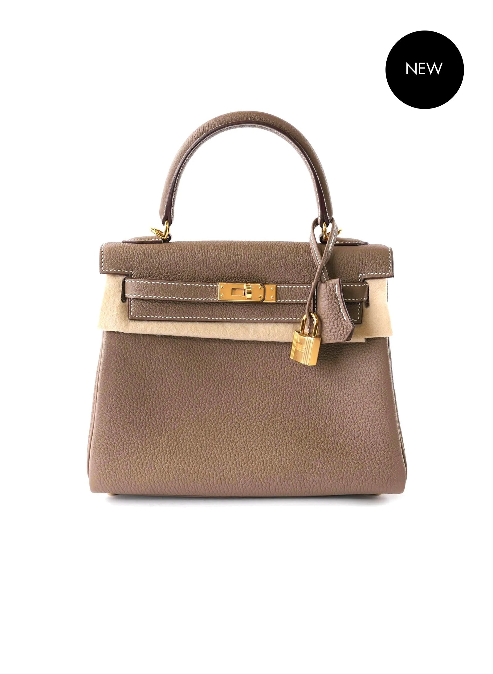 Hermes Togo Kelly Retourne 25 Etoupe (NEW)