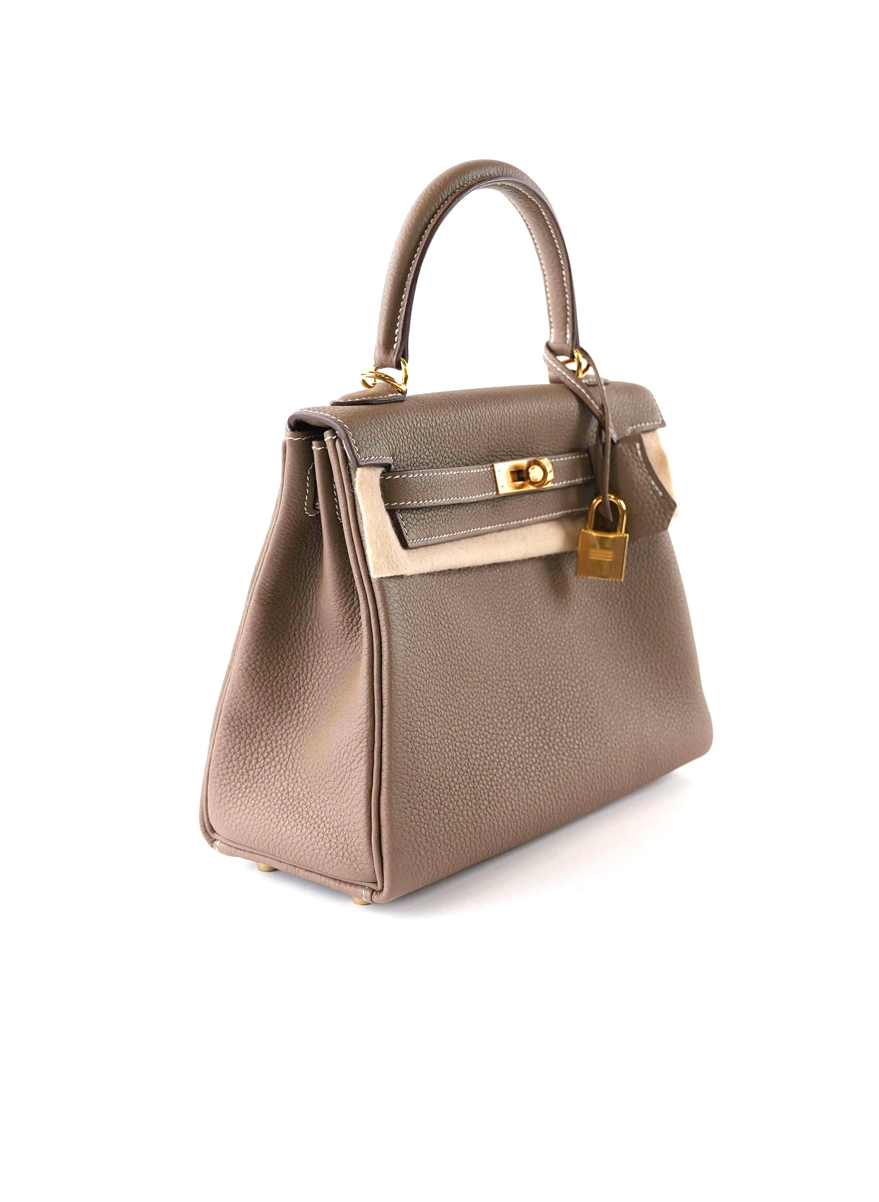 Hermes Togo Kelly Retourne 25 Etoupe (NEW)