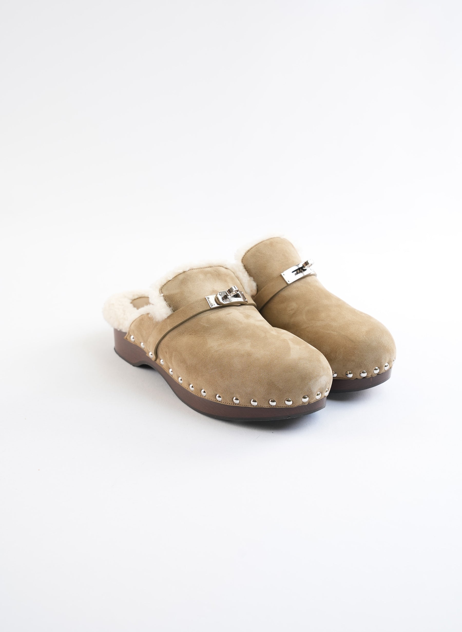 Hermes Carlotta Suede Mules