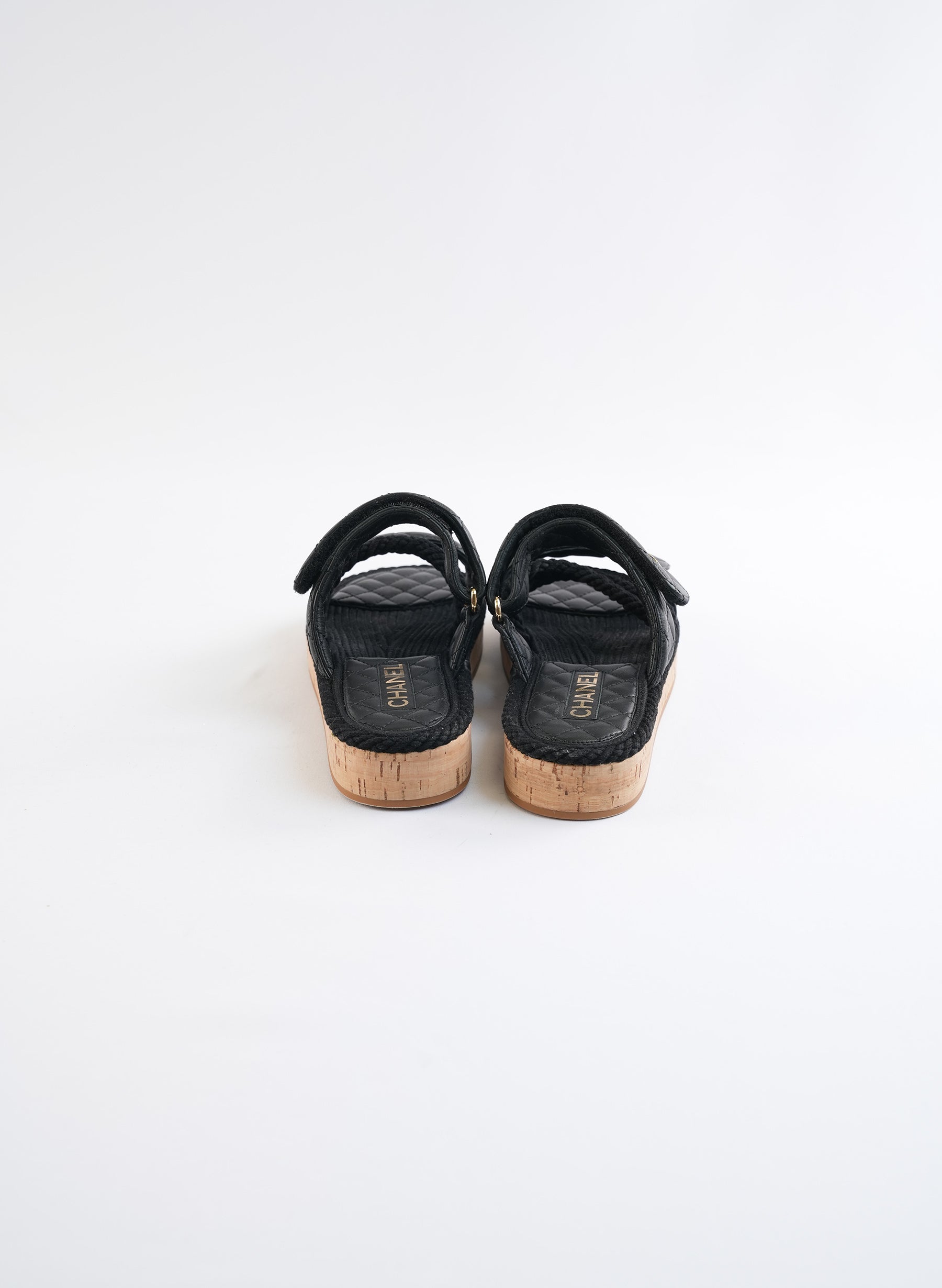 Chanel Leather Quilted Rope Sandals