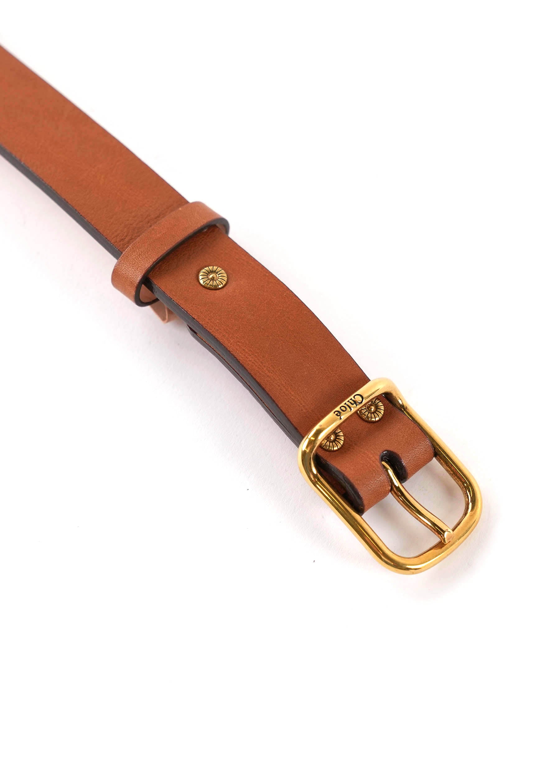 Chloe Classic Leather Belt in Canyon Brown