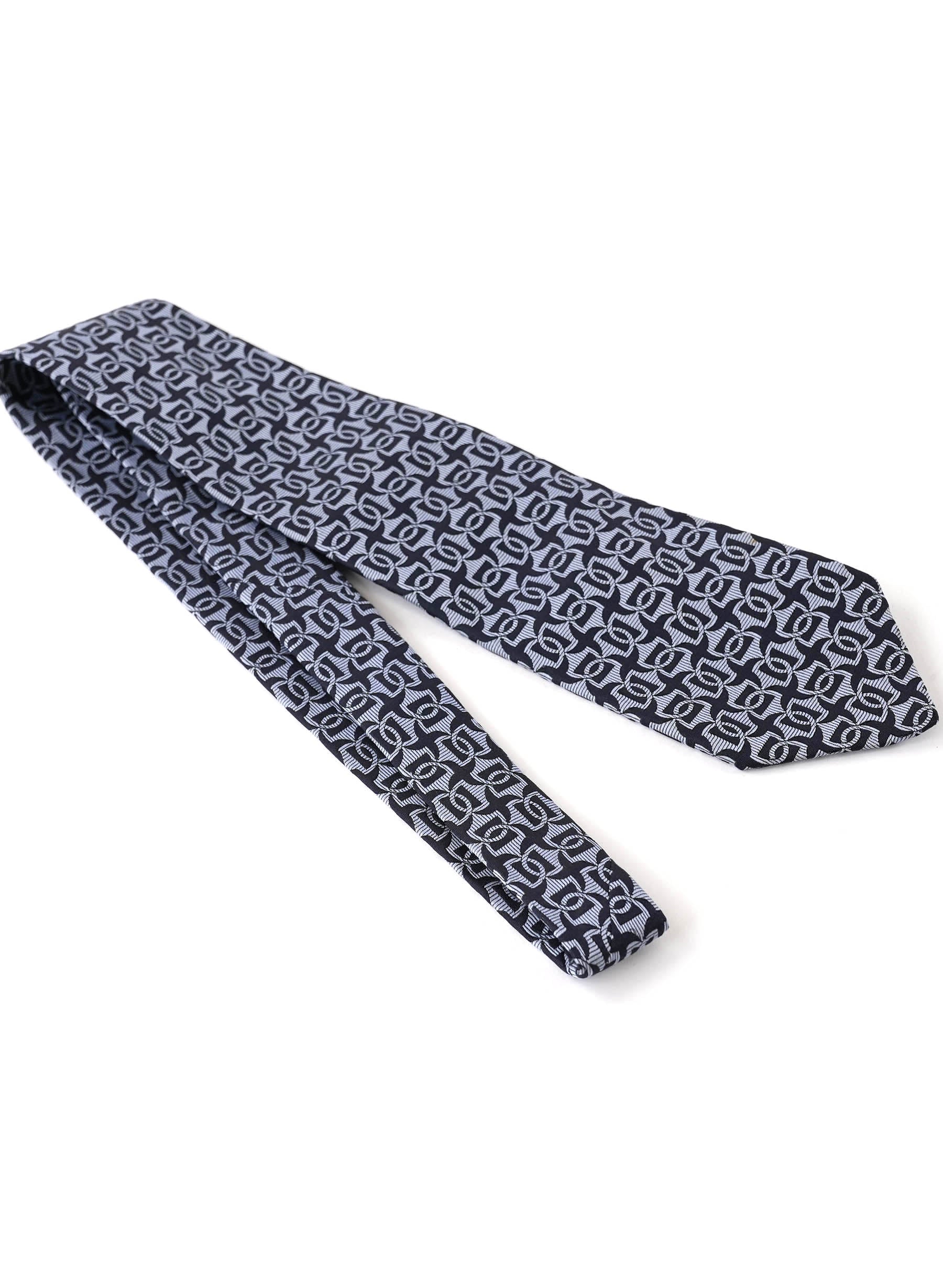 Gucci Navy Print Silk Tie