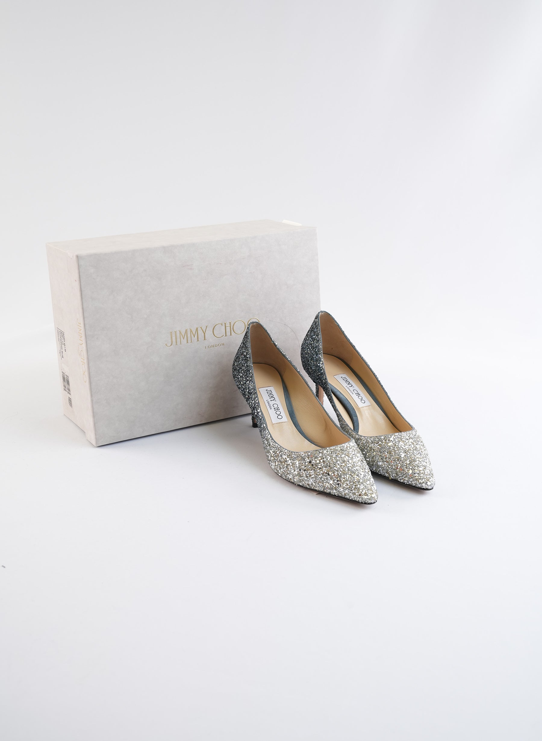 Jimmy Choo Romy 60 Silver Pumps