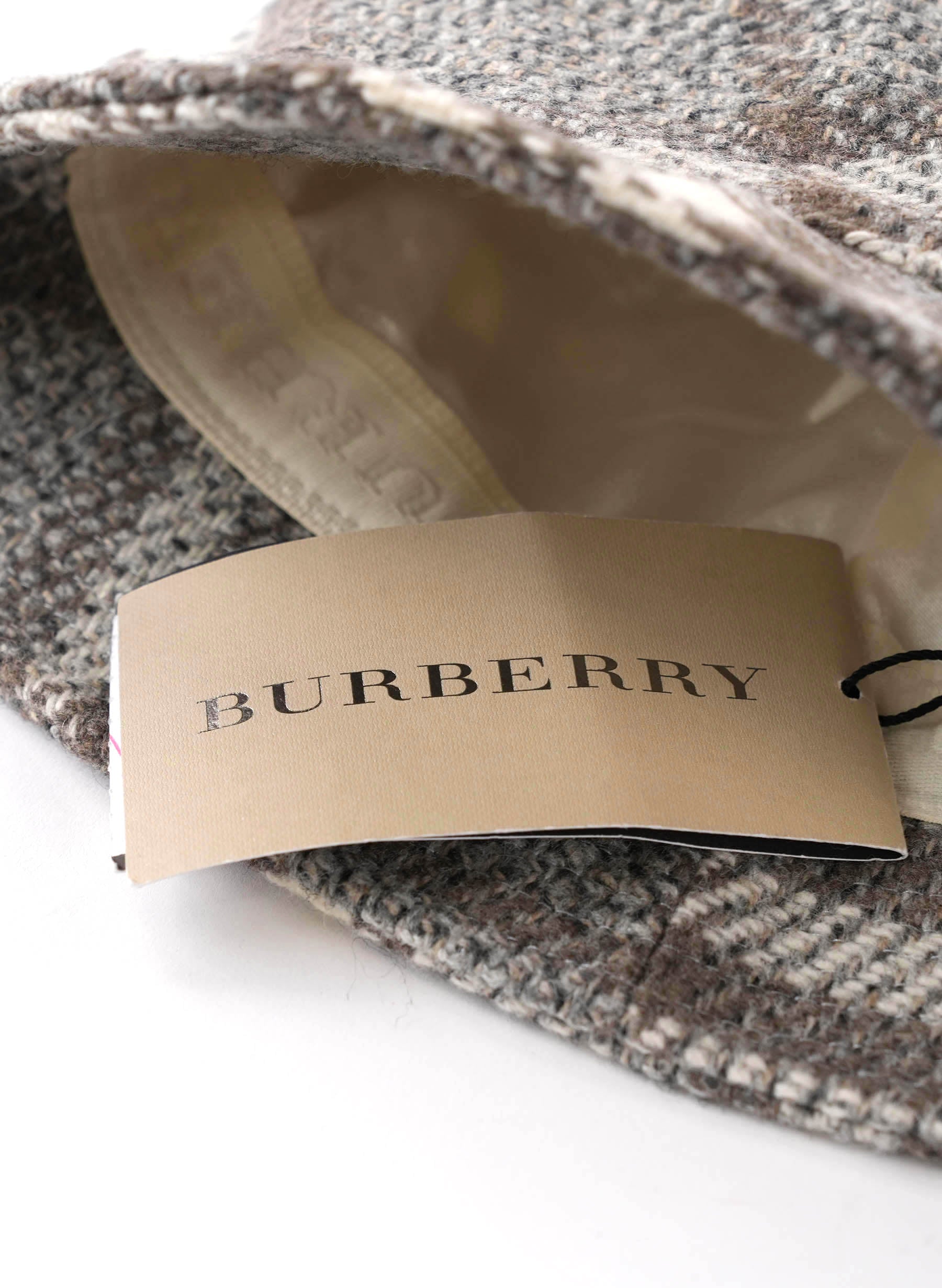 Burberry London Wool Bucket Hat Nova Check Gray