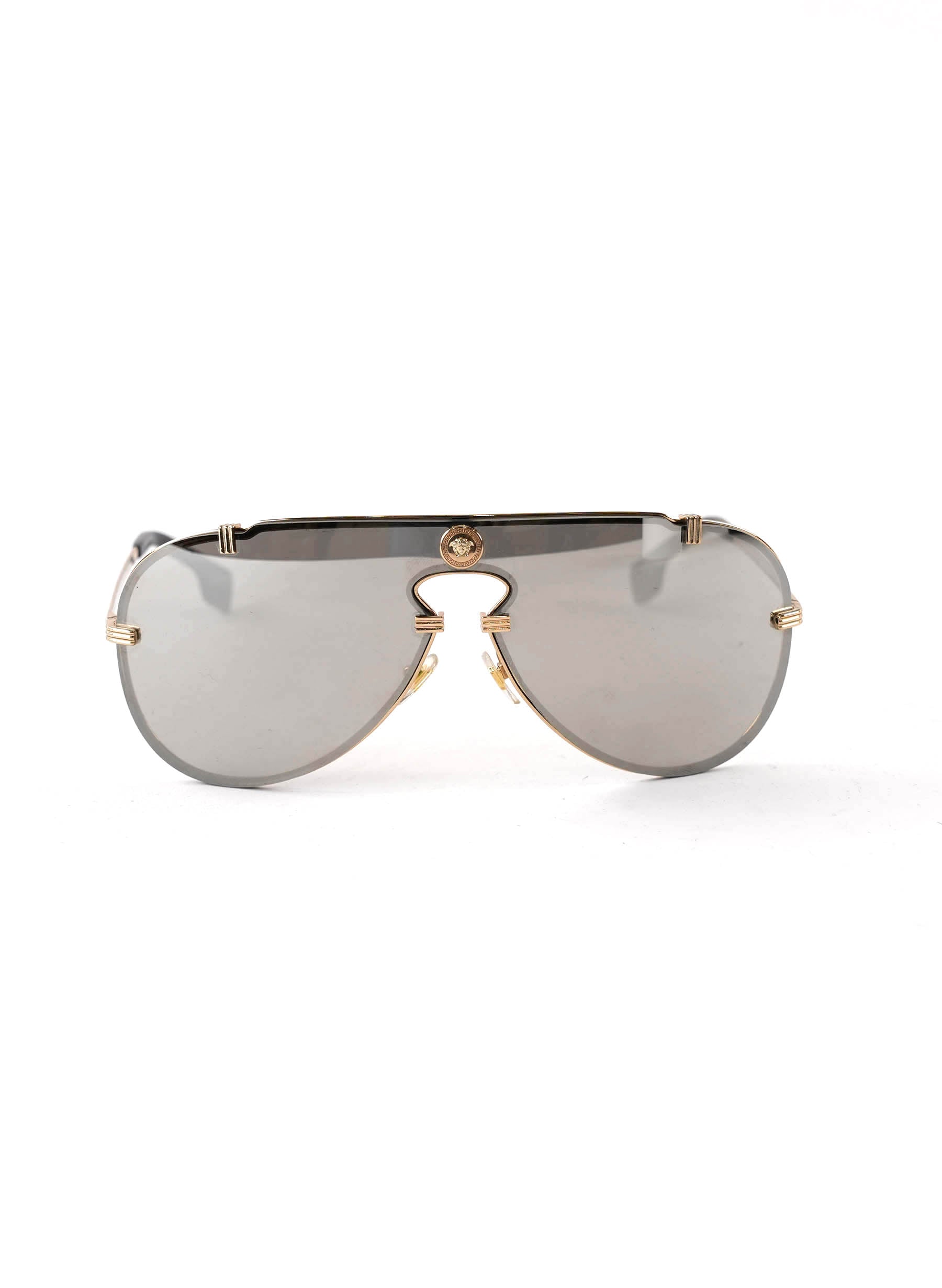 Versace Light Gray Mirrored Pilot Sunglasses