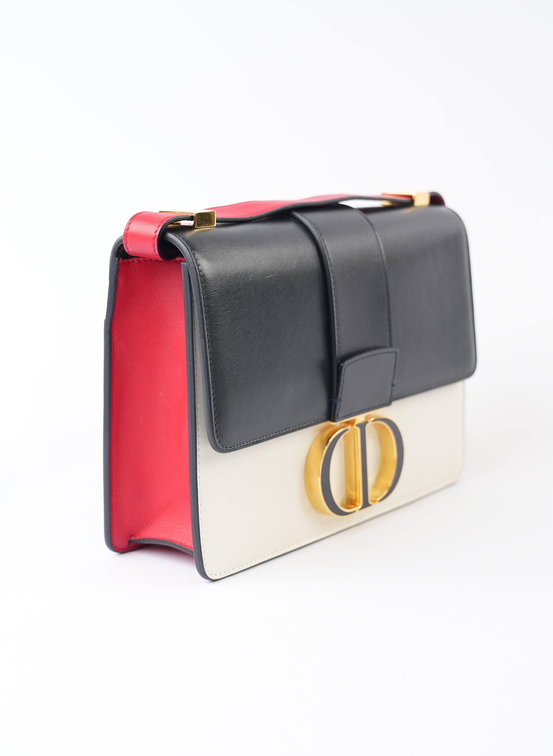 Christian Dior Box Calfskin Tri-Color 30 Montaigne Flap Bag