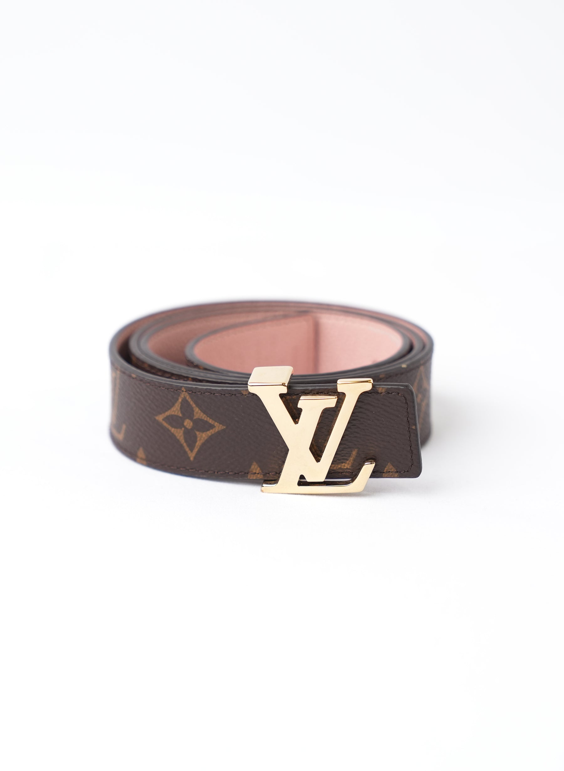 Louis Vuitton Calfskin Monogram LV Initials Reversible Belt