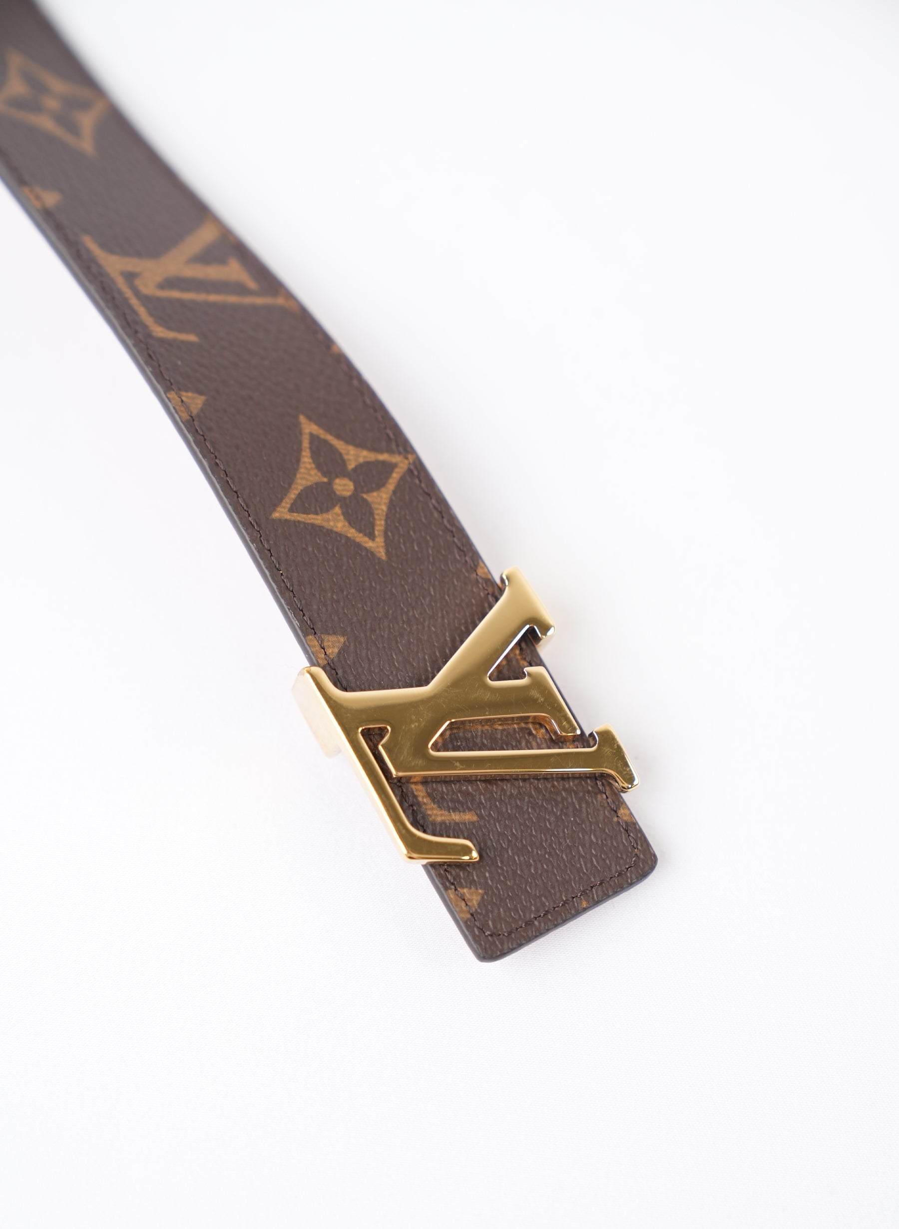 Louis Vuitton Calfskin Monogram LV Initials Reversible Belt