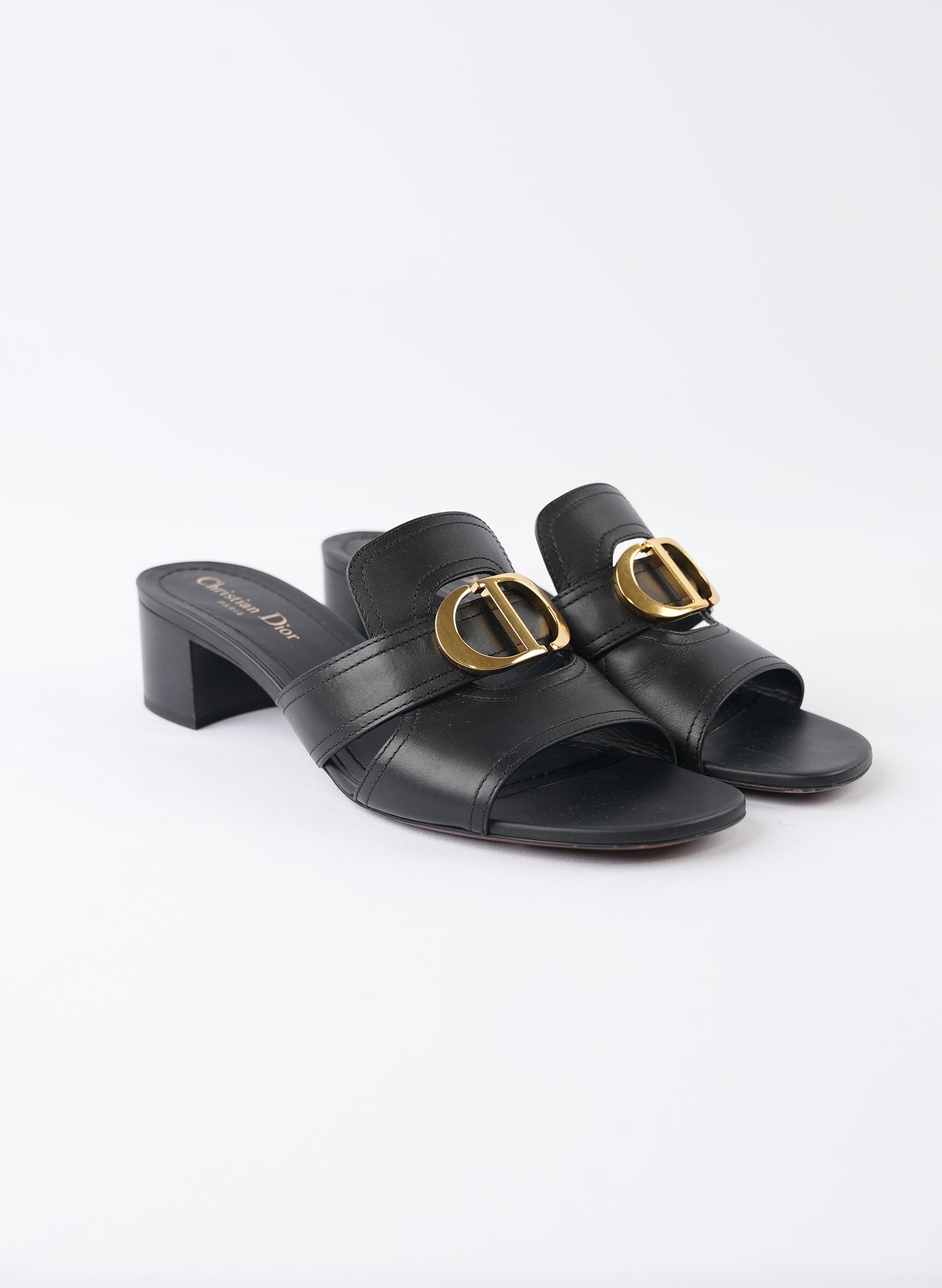 Christian Dior Leather Montaigne Slide Sandals