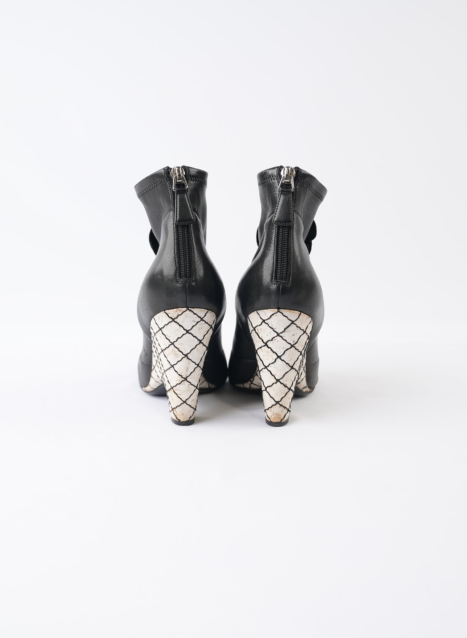 Chanel Interlocking CC Logo Lace-Up Boots