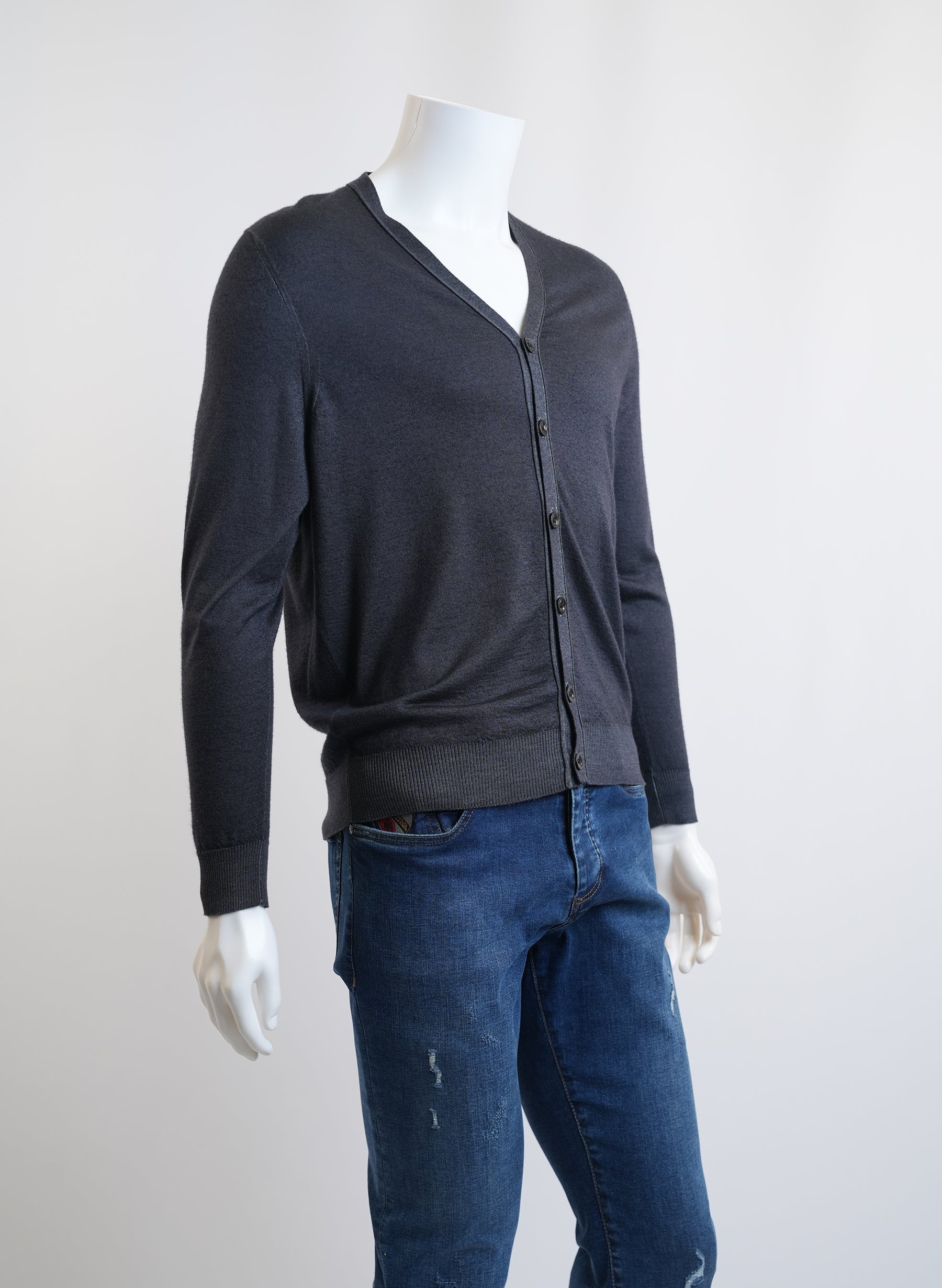 Kiton Button Down Grey Sweater
