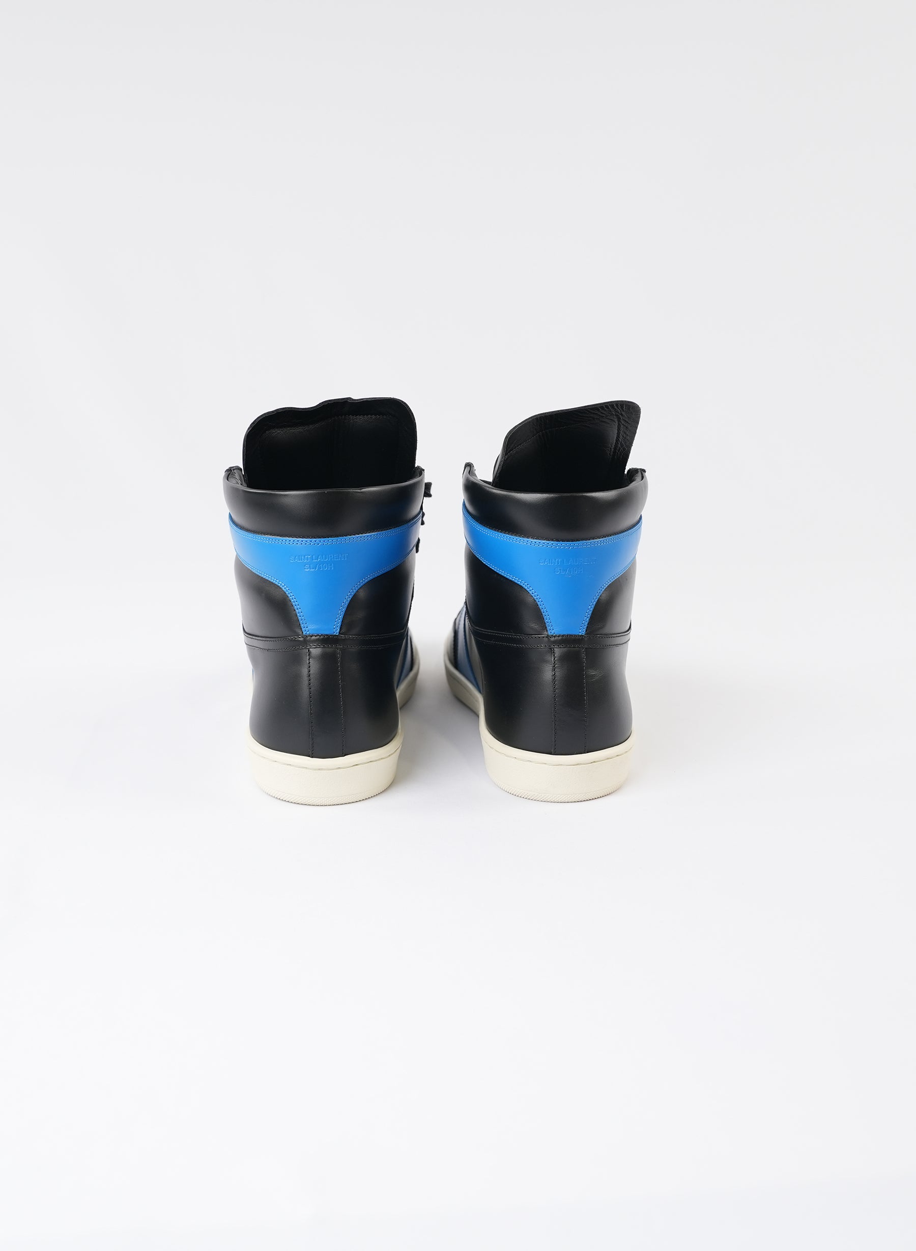 Saint Laurent Classic Court Blue High Top Sneakers