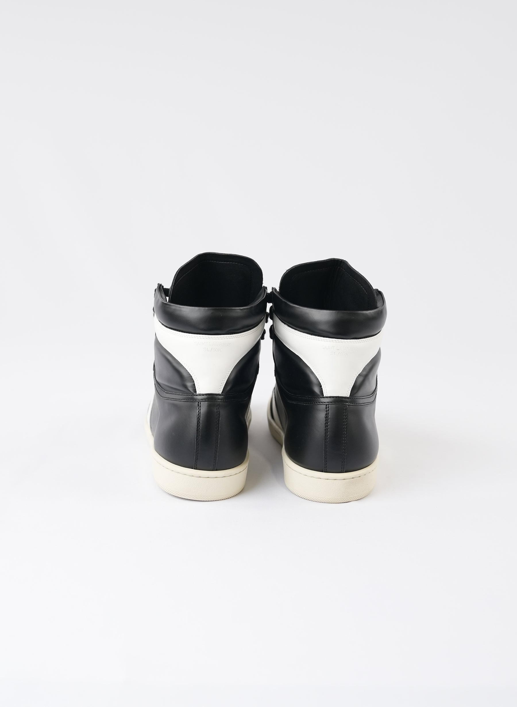 Saint Laurent Classic Court White High Top Sneakers