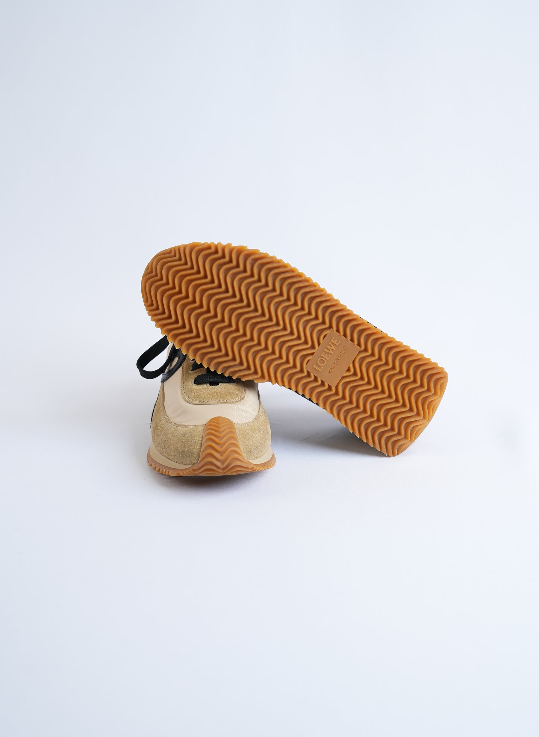Loewe Flow Runner Leather-Trimmed Suede Sneakers