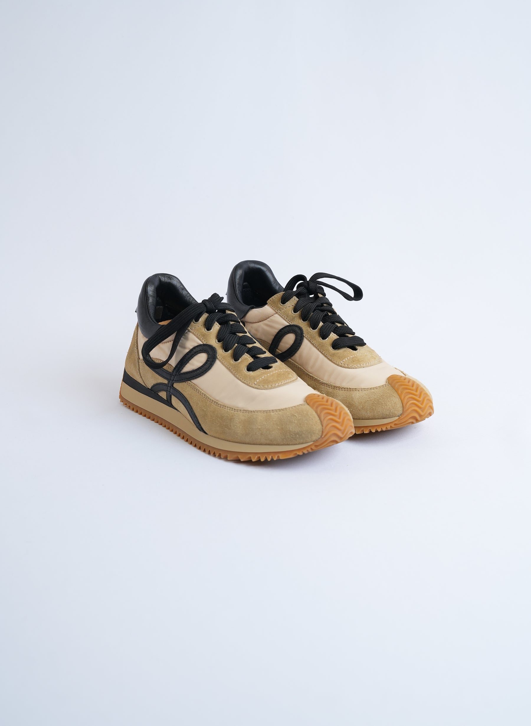 Loewe Flow Runner Leather-Trimmed Suede Sneakers