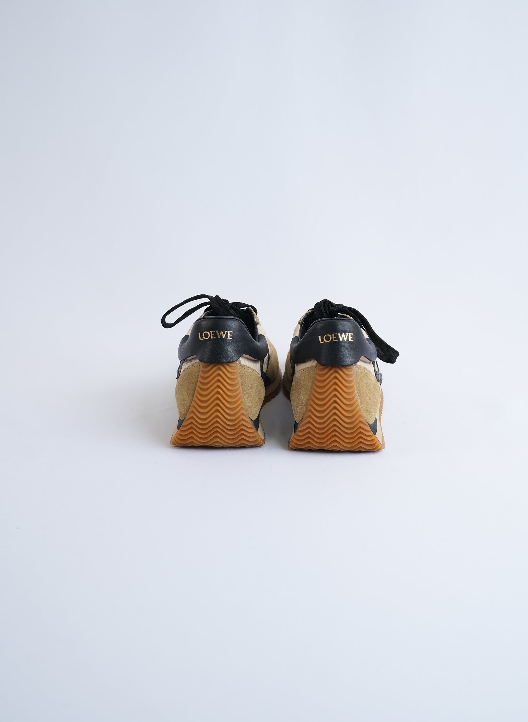 Loewe Flow Runner Leather-Trimmed Suede Sneakers