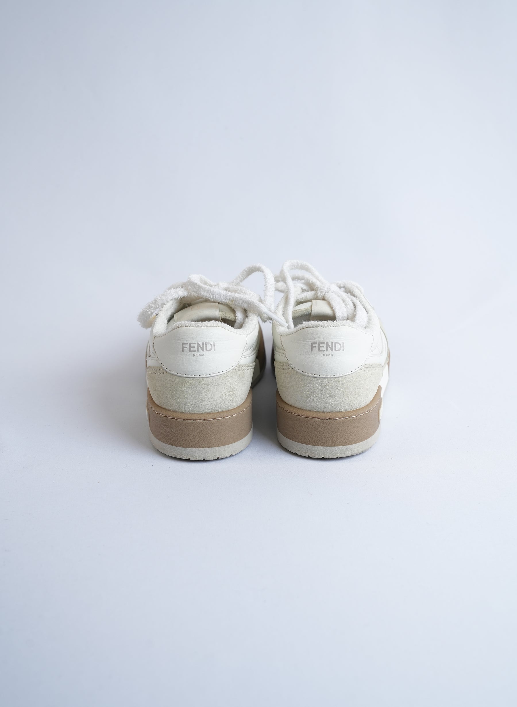 Fendi Match Leather White Sneakers