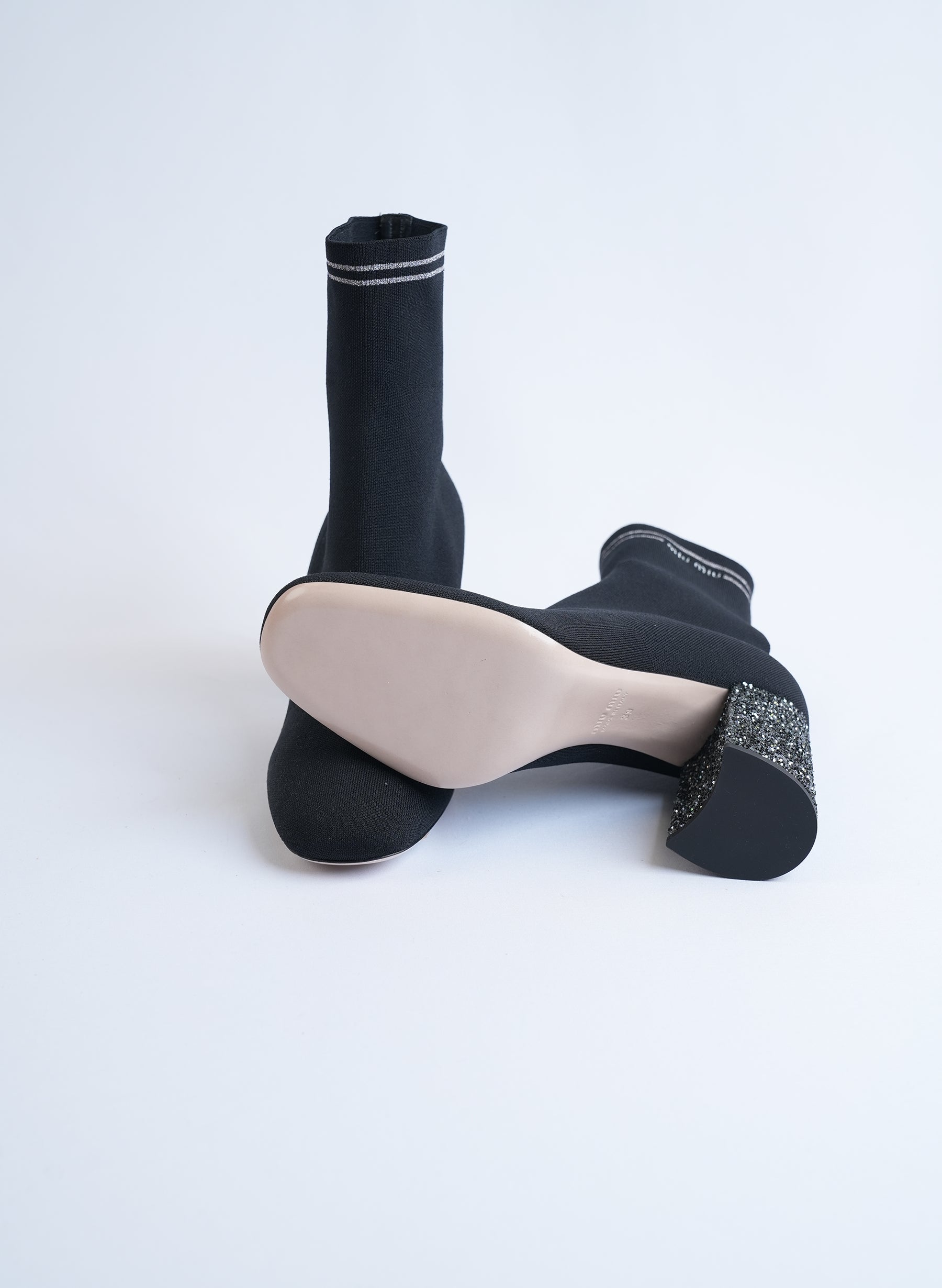 Miu Miu Stretch Knit Ankle Boots