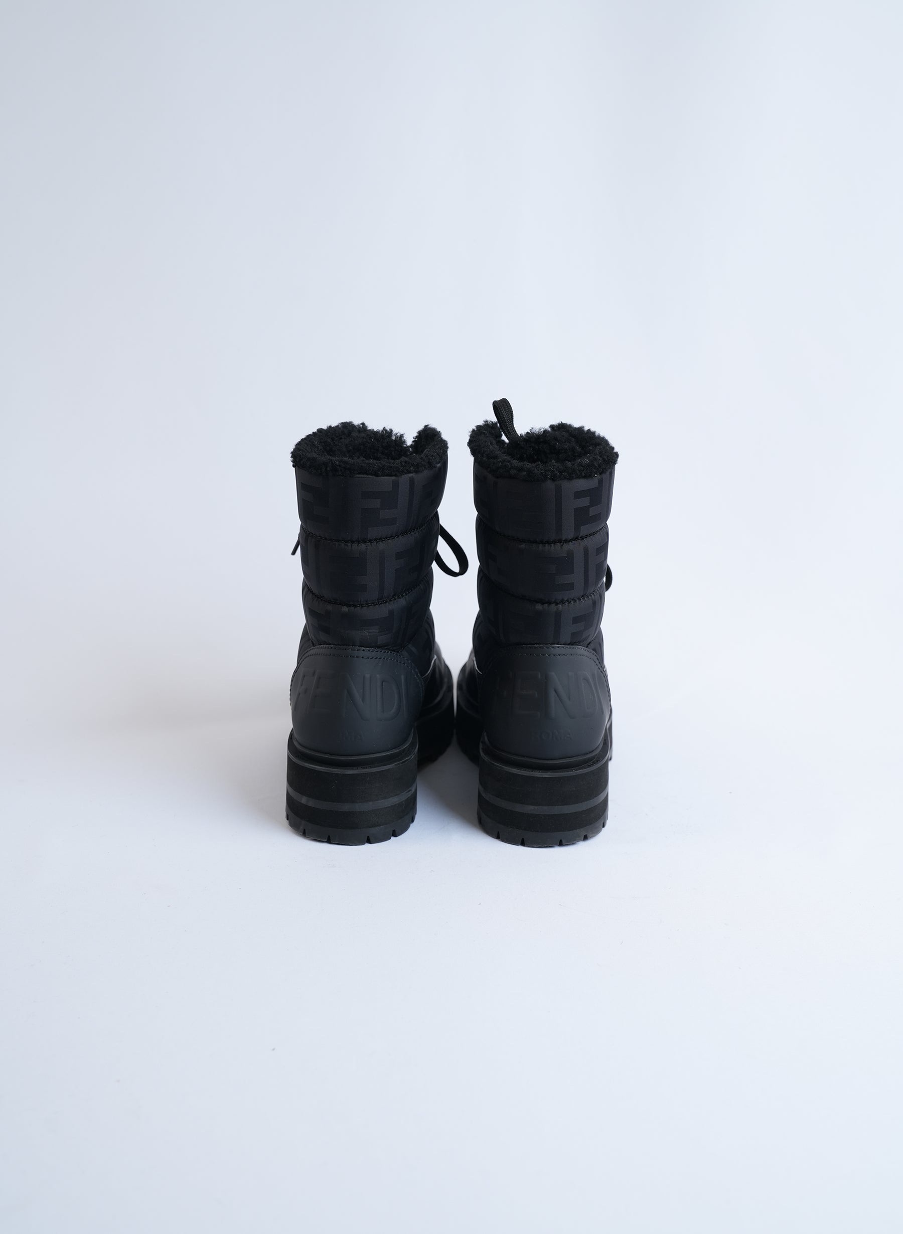 Fendi Black Leather Biker Boots
