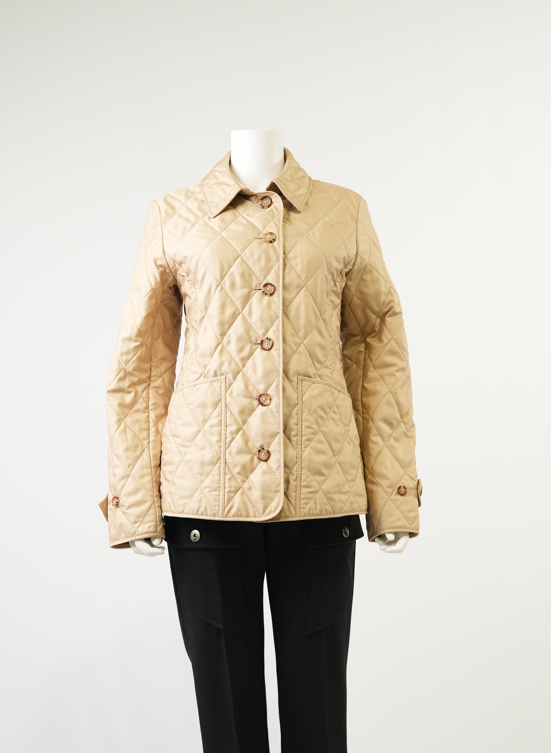 Burberry Beige Diamond Quilted Thermoregulated Jacket