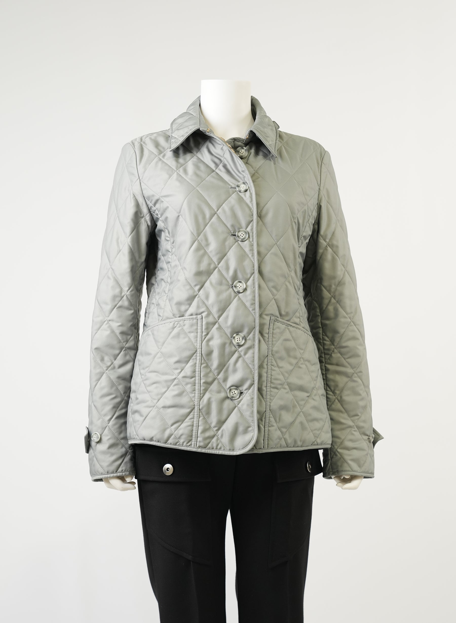 Burberry Grey Diamond Quilted Thermoregulated Jacket