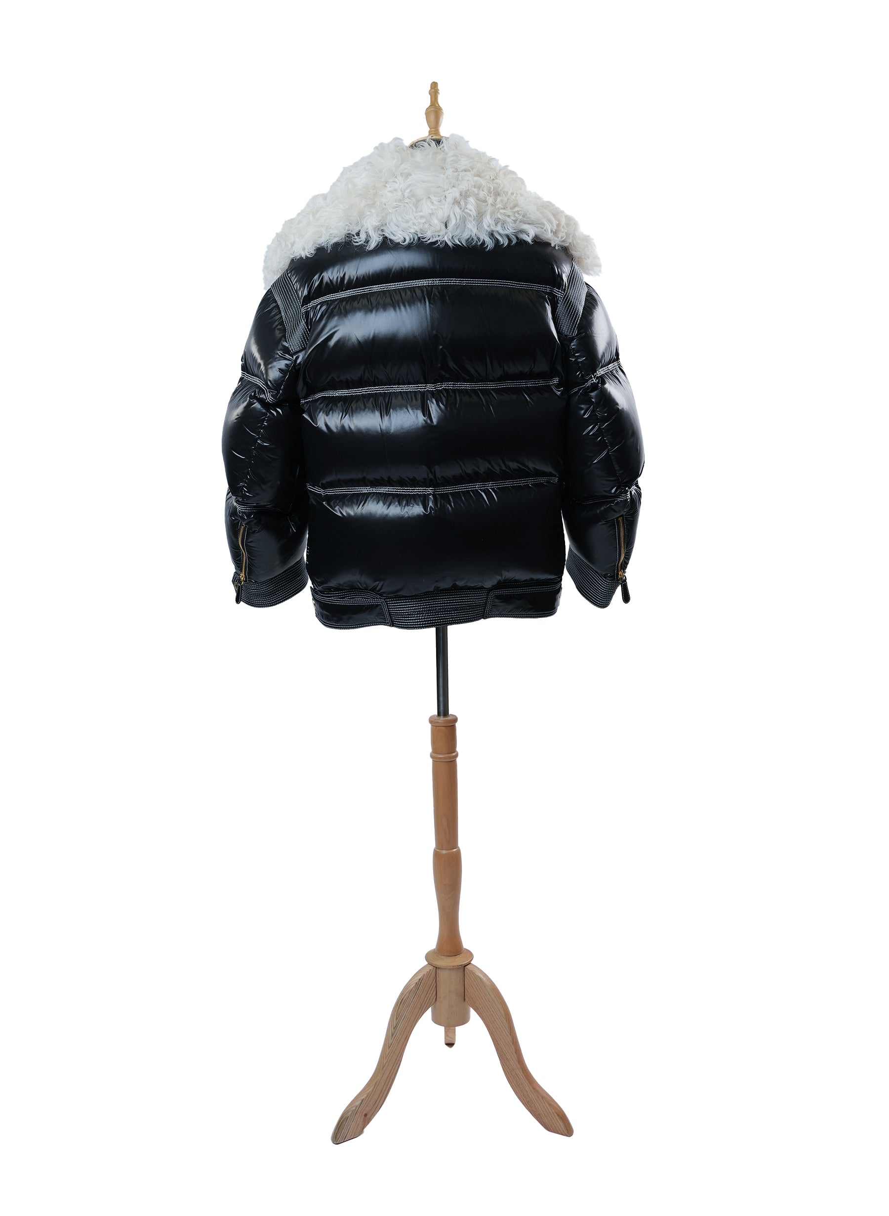 Burberry Puffer Coat w/ Removable Shearling Collar