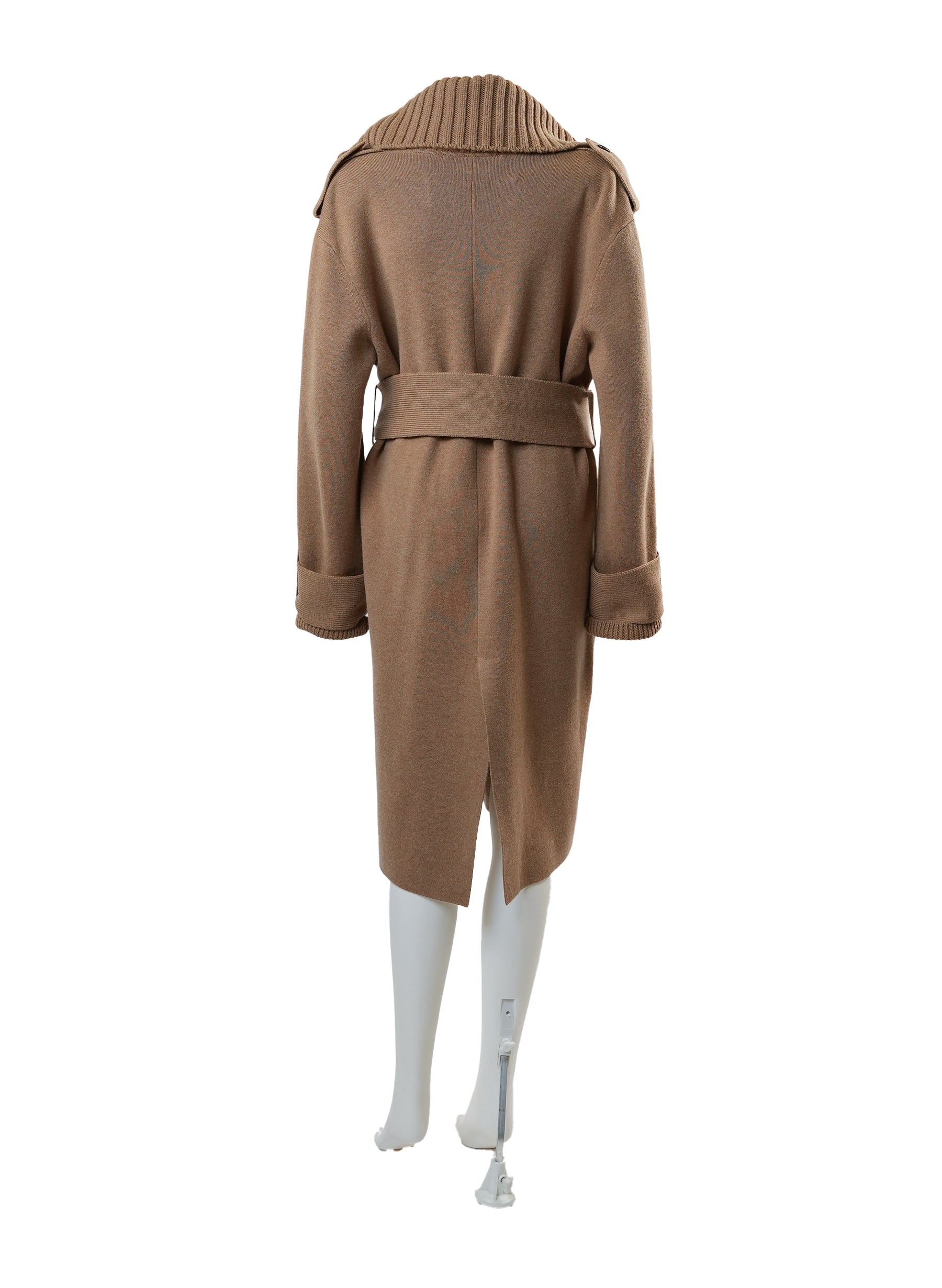 Burberry Knitted Wool Cashmere Wrap Coat