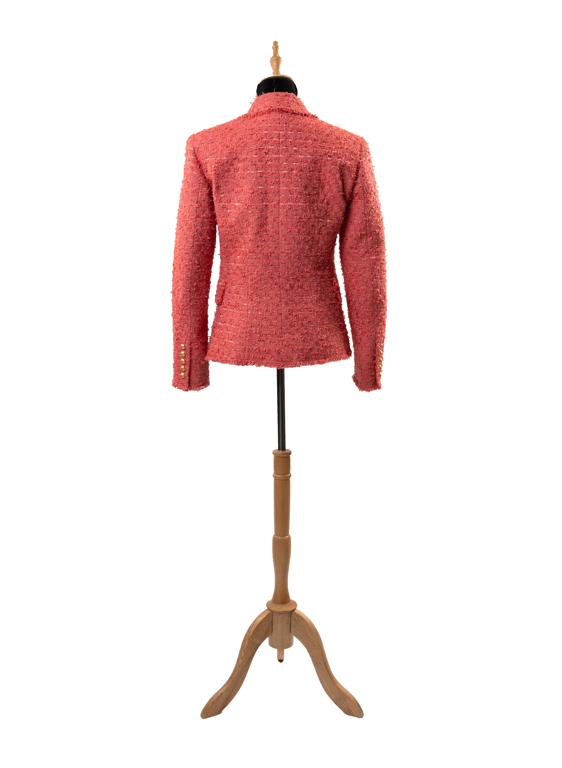 Balmain Pink Tweed Double-Breasted Blazer