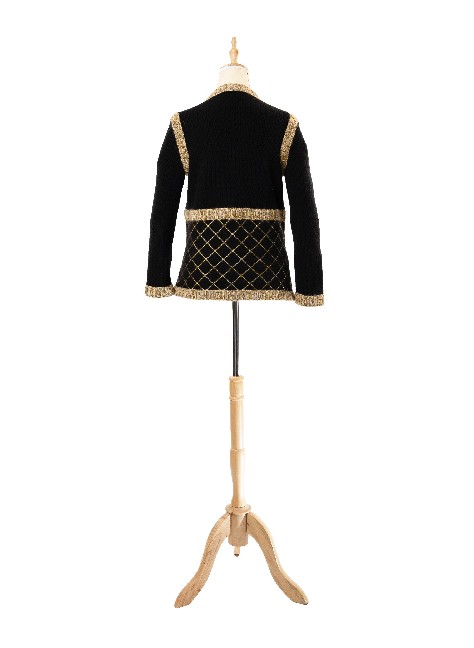 Chanel Black/Gold Camellia Button 'Coco Brasserie' Cardigan