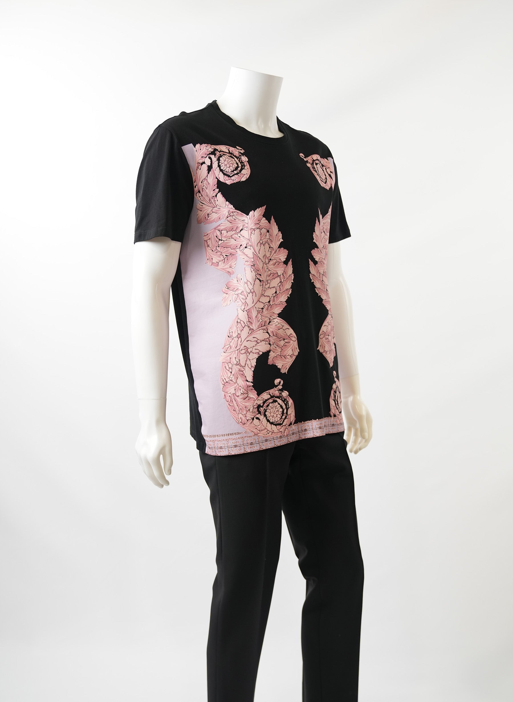 Versace Pink Baroque Print T-Shirt